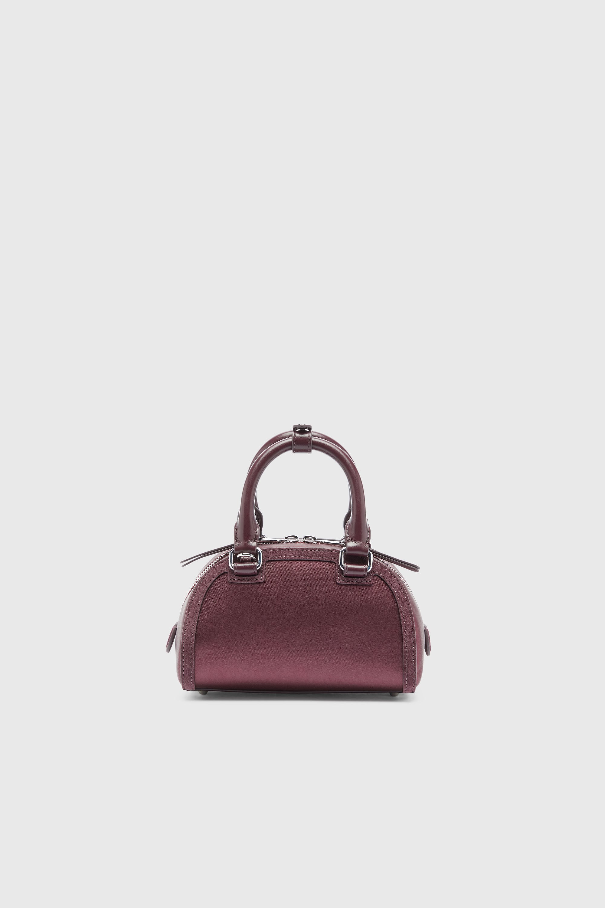 Diesel - 1DR DOME CROSSBODY, 1DR Dome - Peque&ntilde;o bolso bandolera de sat&eacute;n y ante Mujer in Rojo - 2