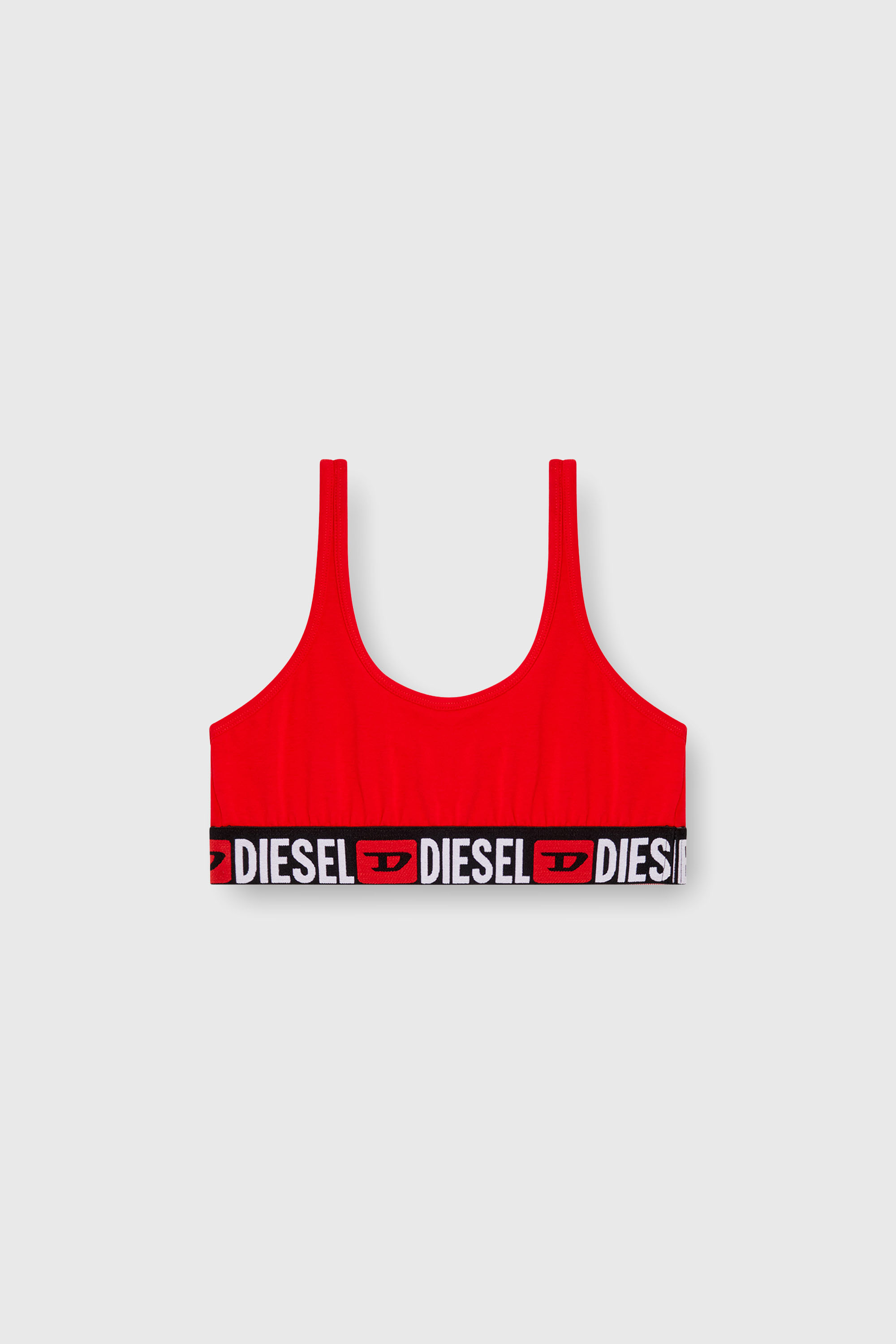 Diesel - UFSB-ORIBA, Bralette con banda con logotipo Mujer in Rojo - 2