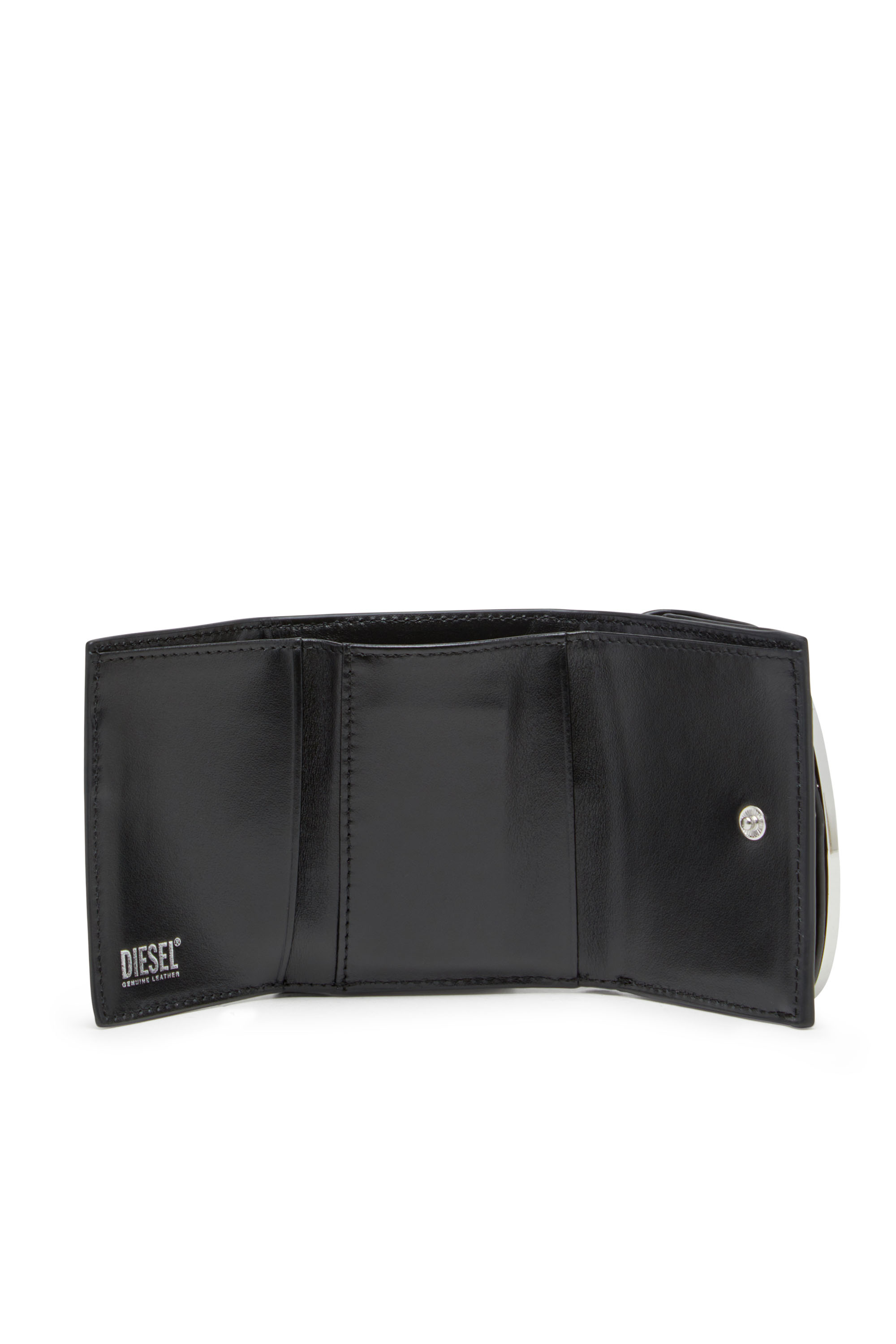 Diesel - 1DR TRI FOLD COIN XS II, Cartera de cuero que se pliega en tres Mujer in Negro - 3