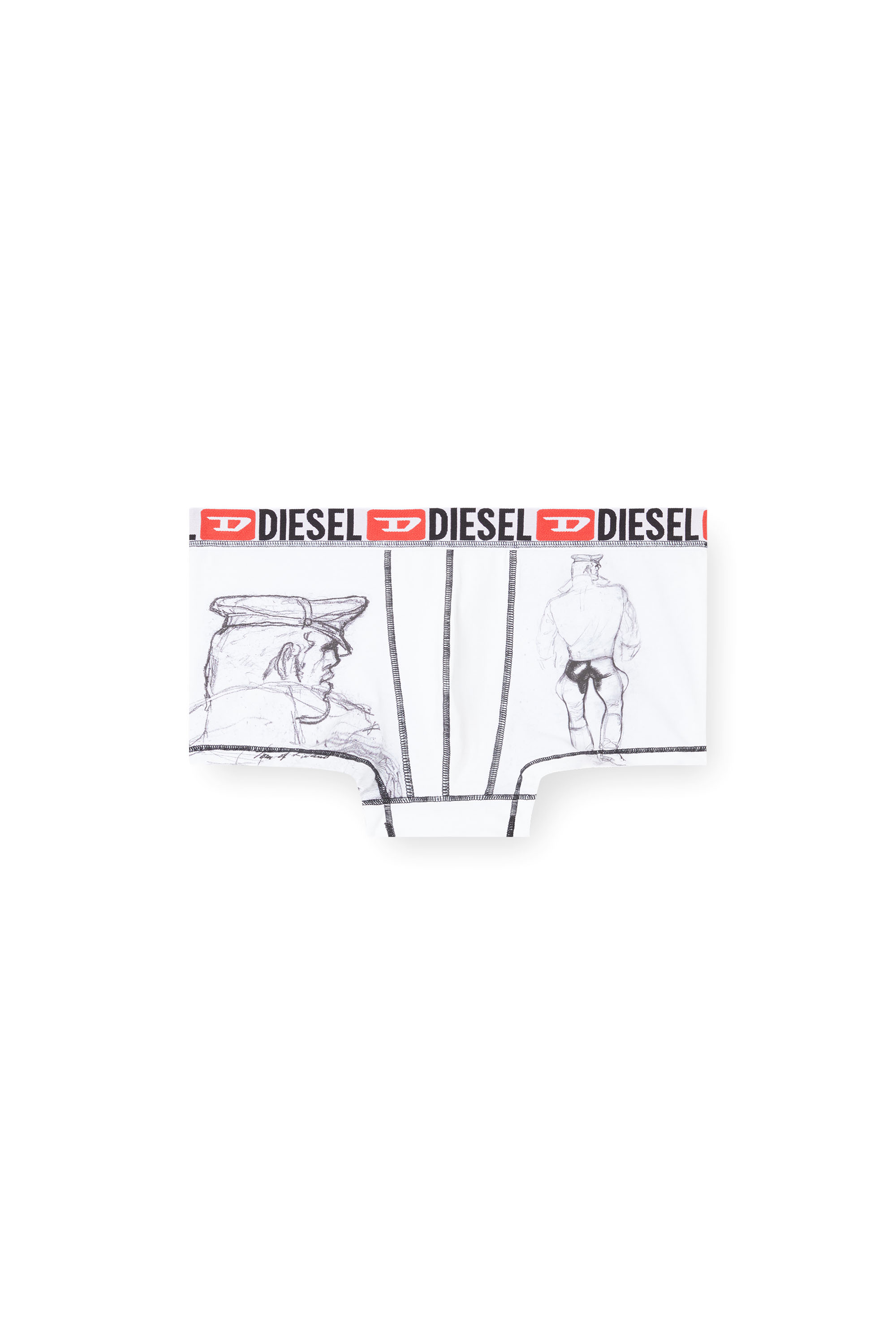 Diesel - PR-DAMIEN, Bóxer con estampado de efecto bosquejo Hombre in Blanco - 4
