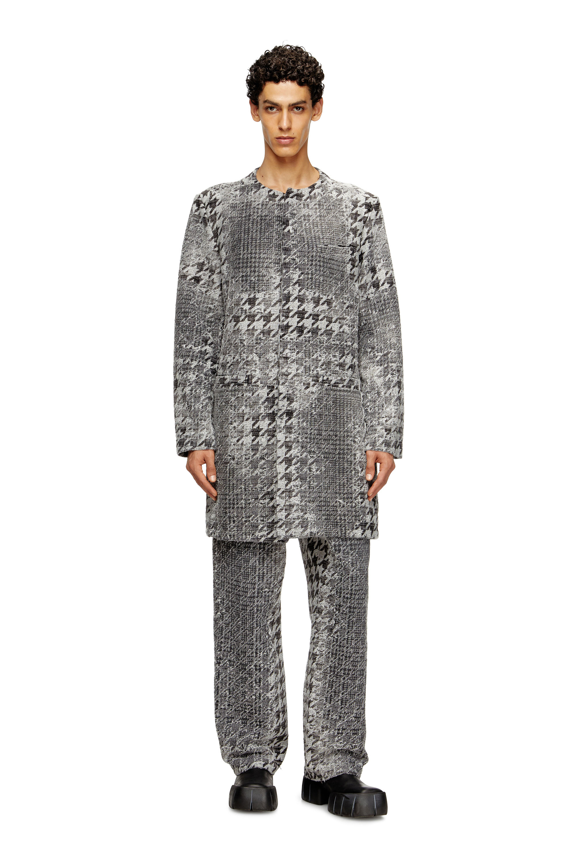 Diesel - D-LOT-FSH, Abrigo de denim jacquard en diseño Príncipe de Gales Unisex in Multicolor - 3