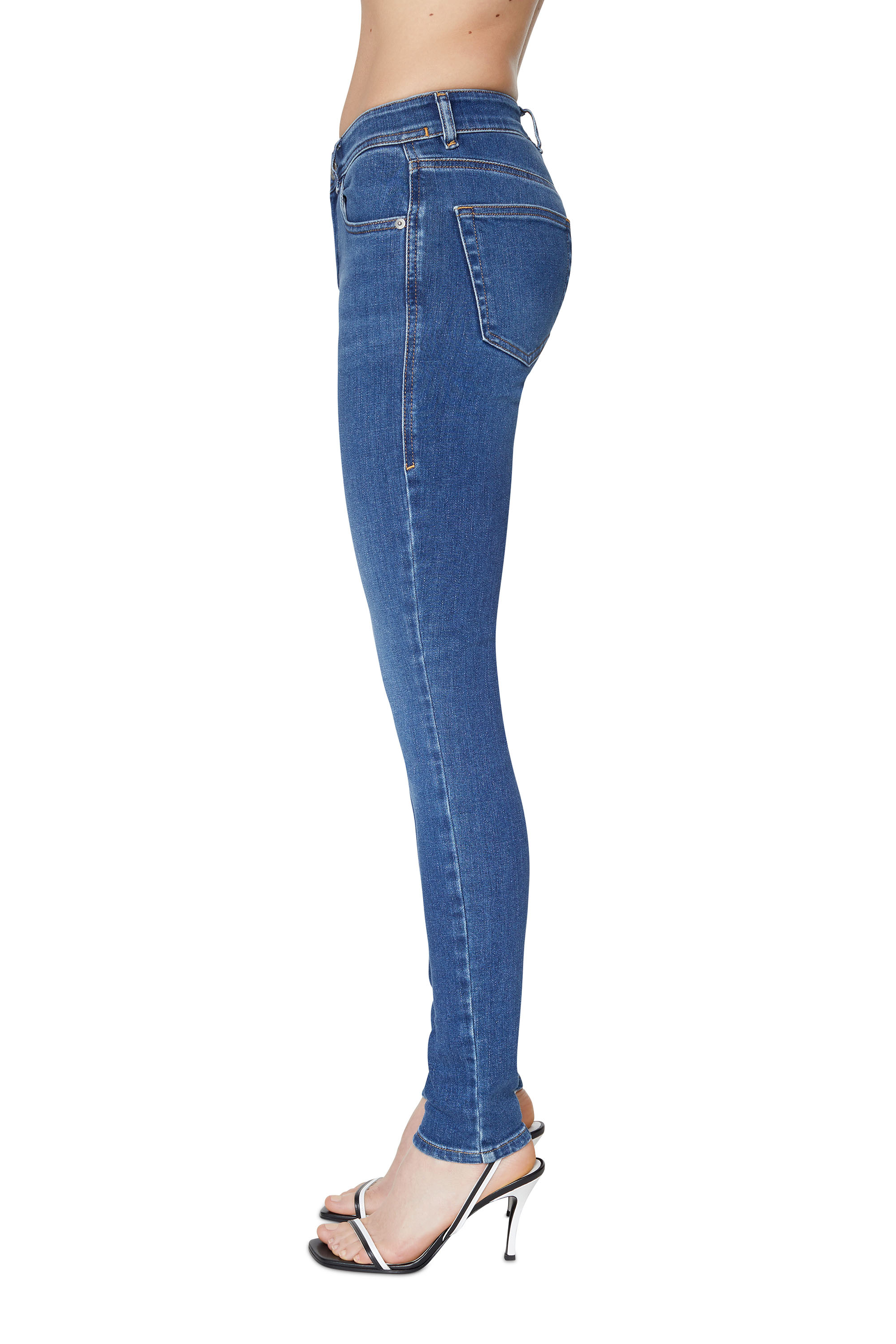 Diesel - Super skinny Jeans 2017 Slandy 09C21, Azul medio - Image 5
