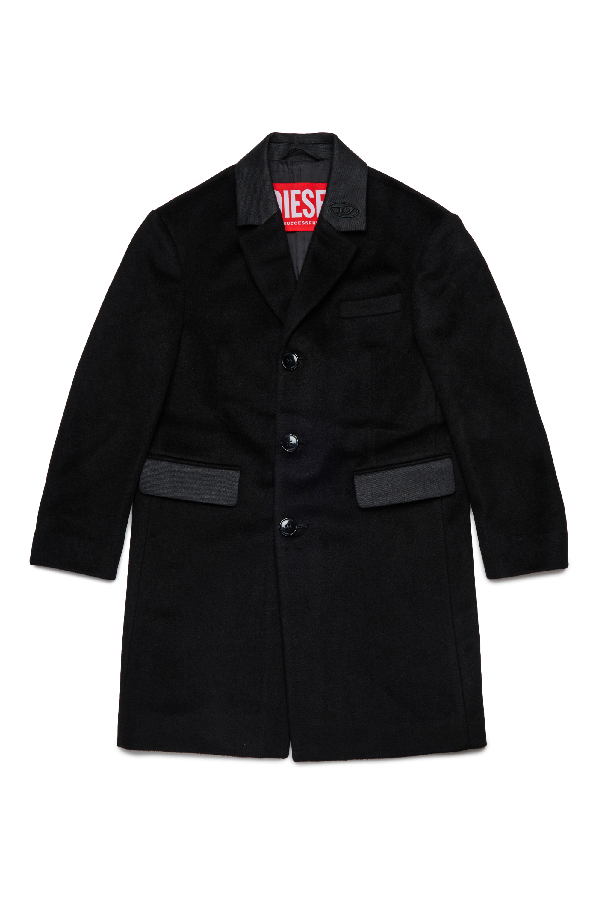 Diesel - JDERRIS, Chaqueta de lana con detalles en contraste Hombre in Negro - 1