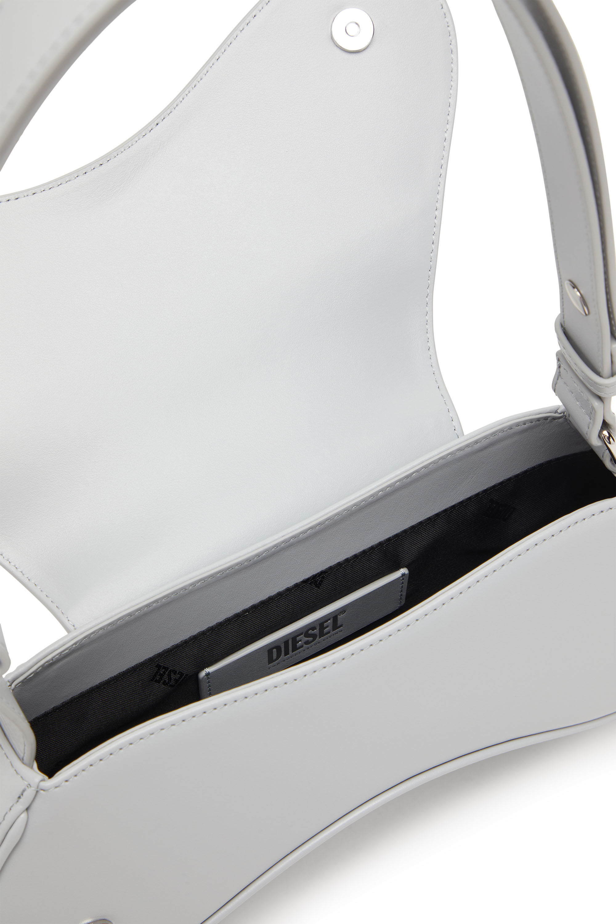 Diesel - PLAY CROSSBODY, Play-Bandolera de cuero semibrillante Mujer in Gris - 3