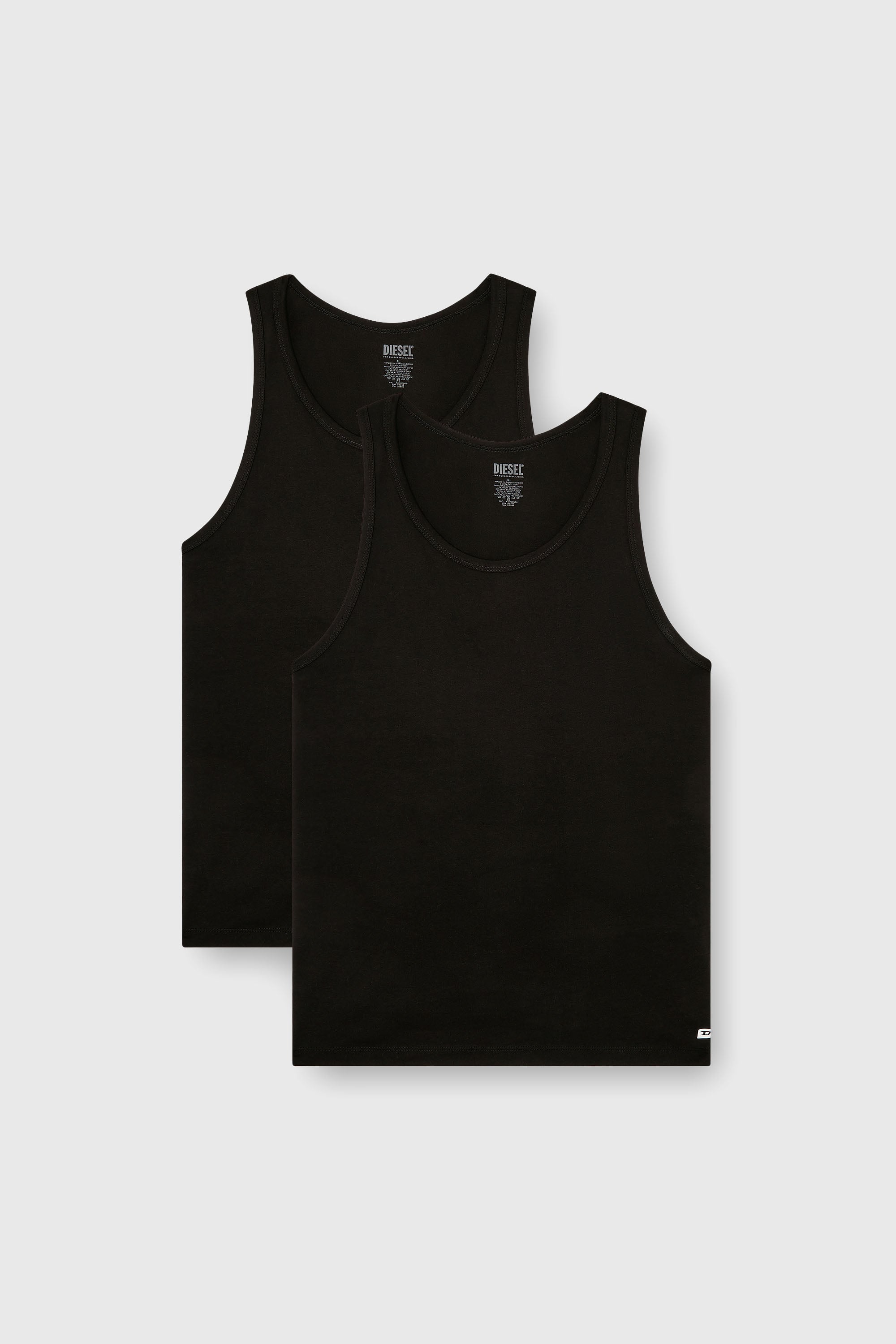 Diesel - WALTY-D-BOX-2PACK, Paquete de dos chalecos con tirantes de algod&oacute;n Hombre in Negro - 1