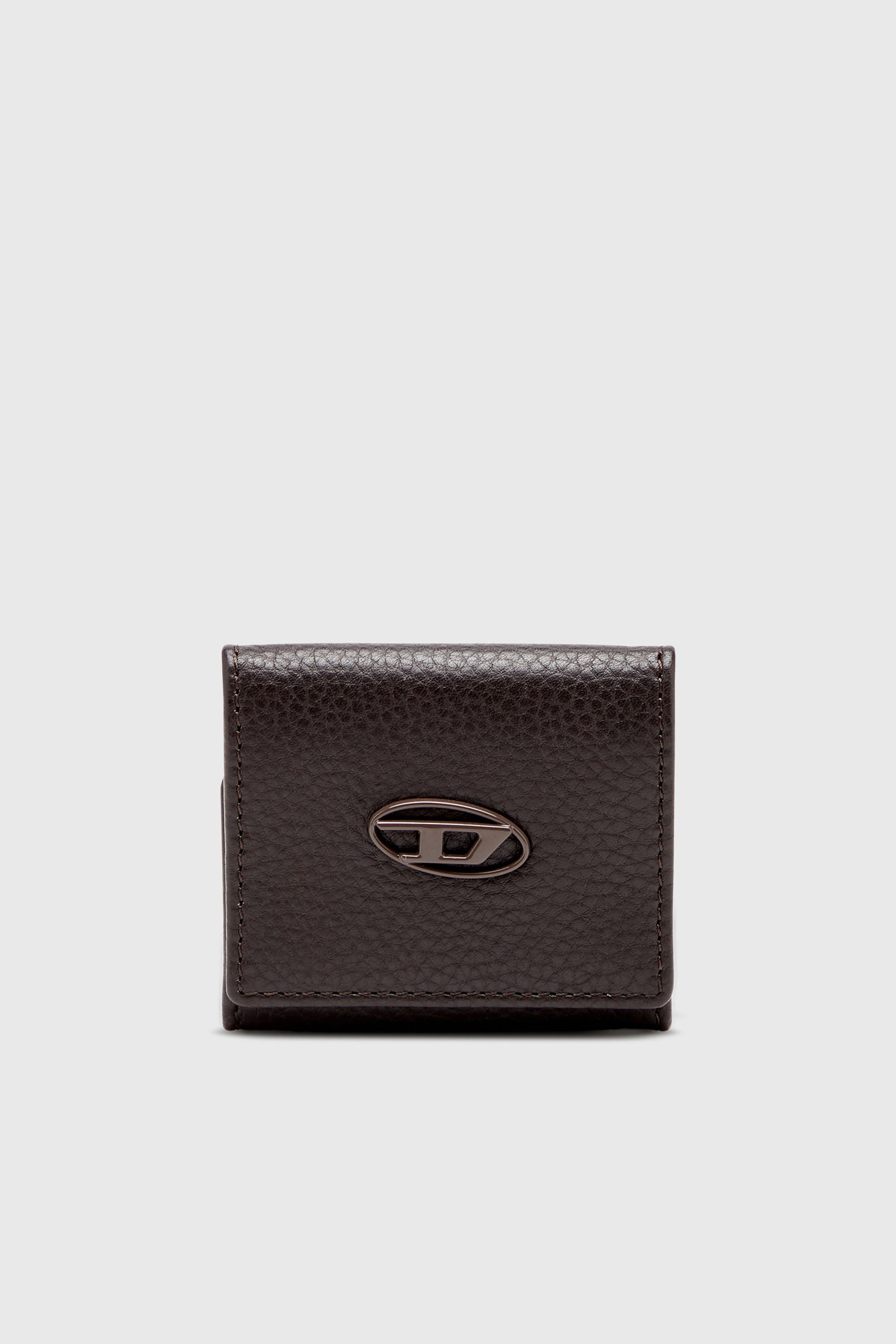 Diesel - HISSU EVO COIN CASE, Monedero de cuero granulado Hombre in Marr&oacute;n - 1