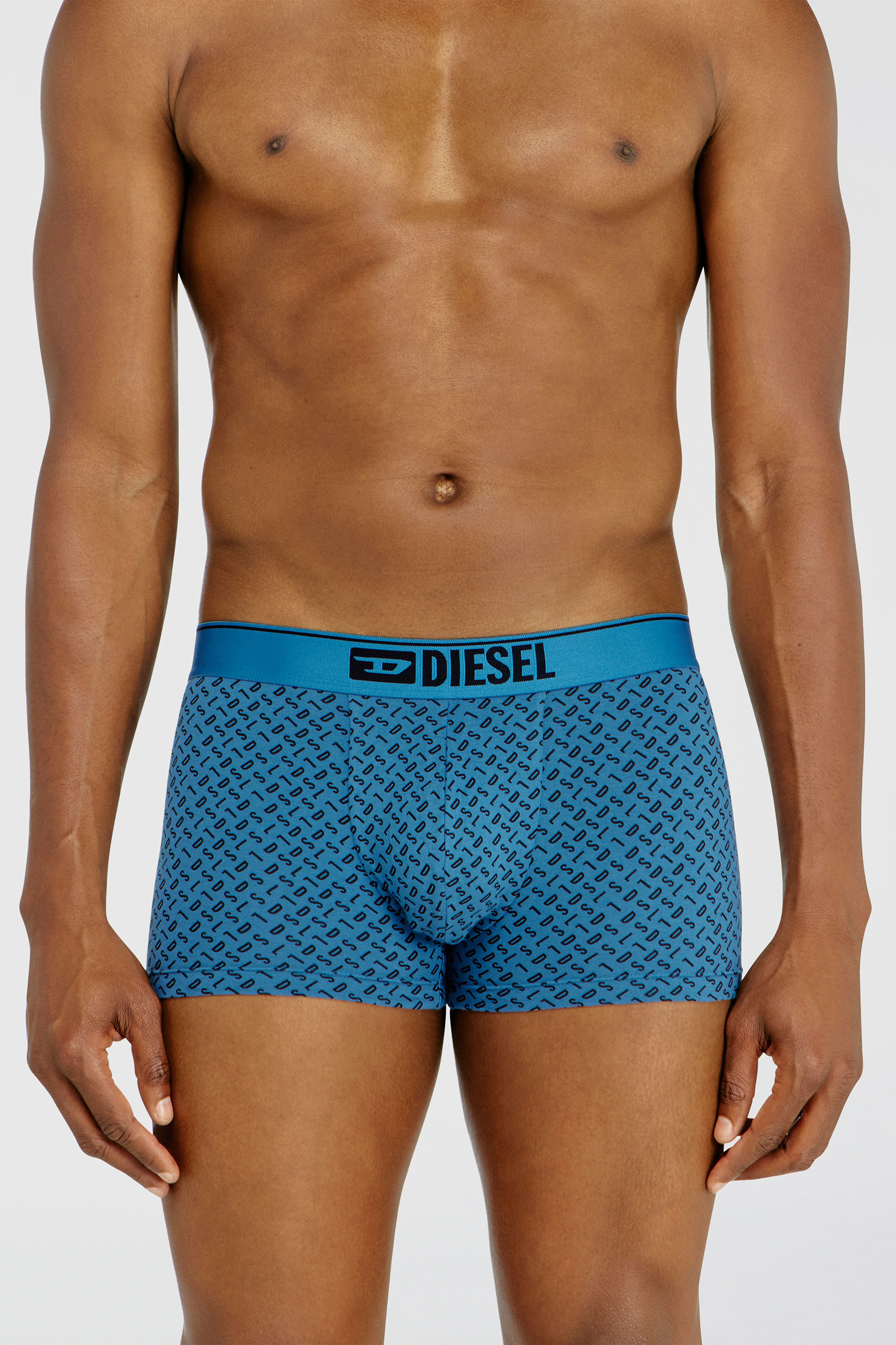 Diesel - DAMIEN-D-BOX-3PACK, Paquete de tres trunks de algod&oacute;n stretch con monogram Hombre in Azul marino - 2