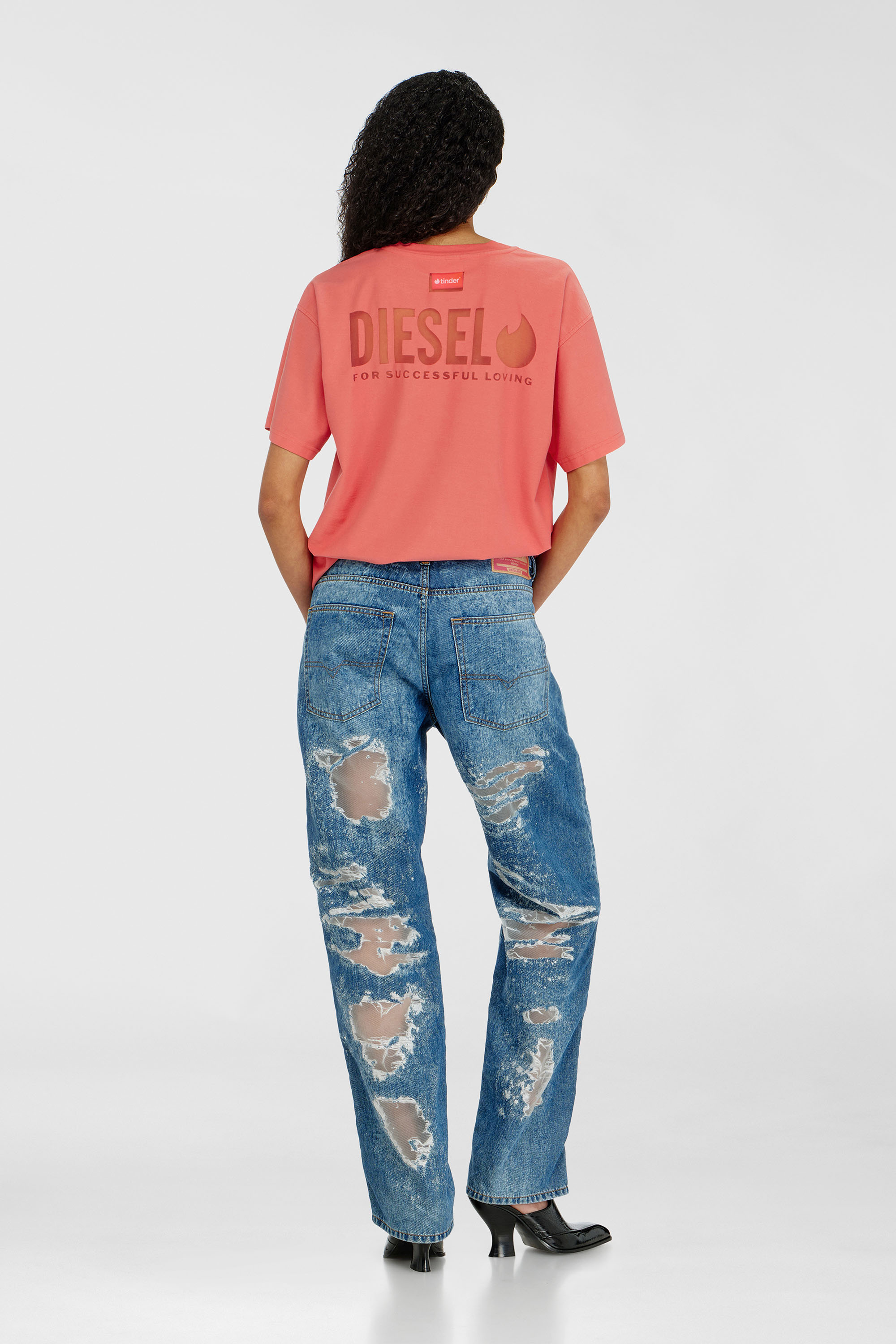 Diesel - PR-T-NORM-CHITIND-R, Camiseta con logo trasero transparente Unisex in Rojo - 2