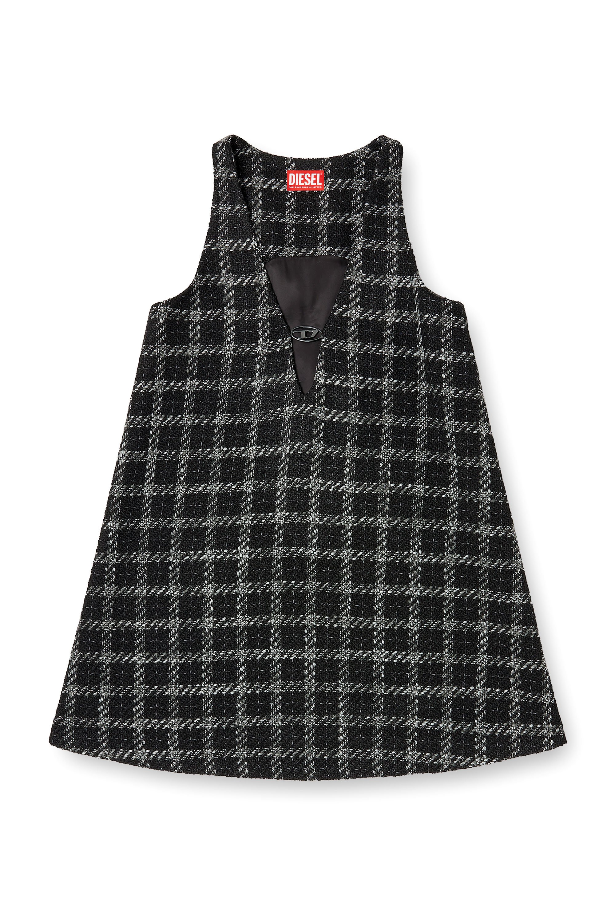 Diesel - D-GIADA, Vestido de bouclé con estampado de cuadros Mujer in ToBeDefined - 3