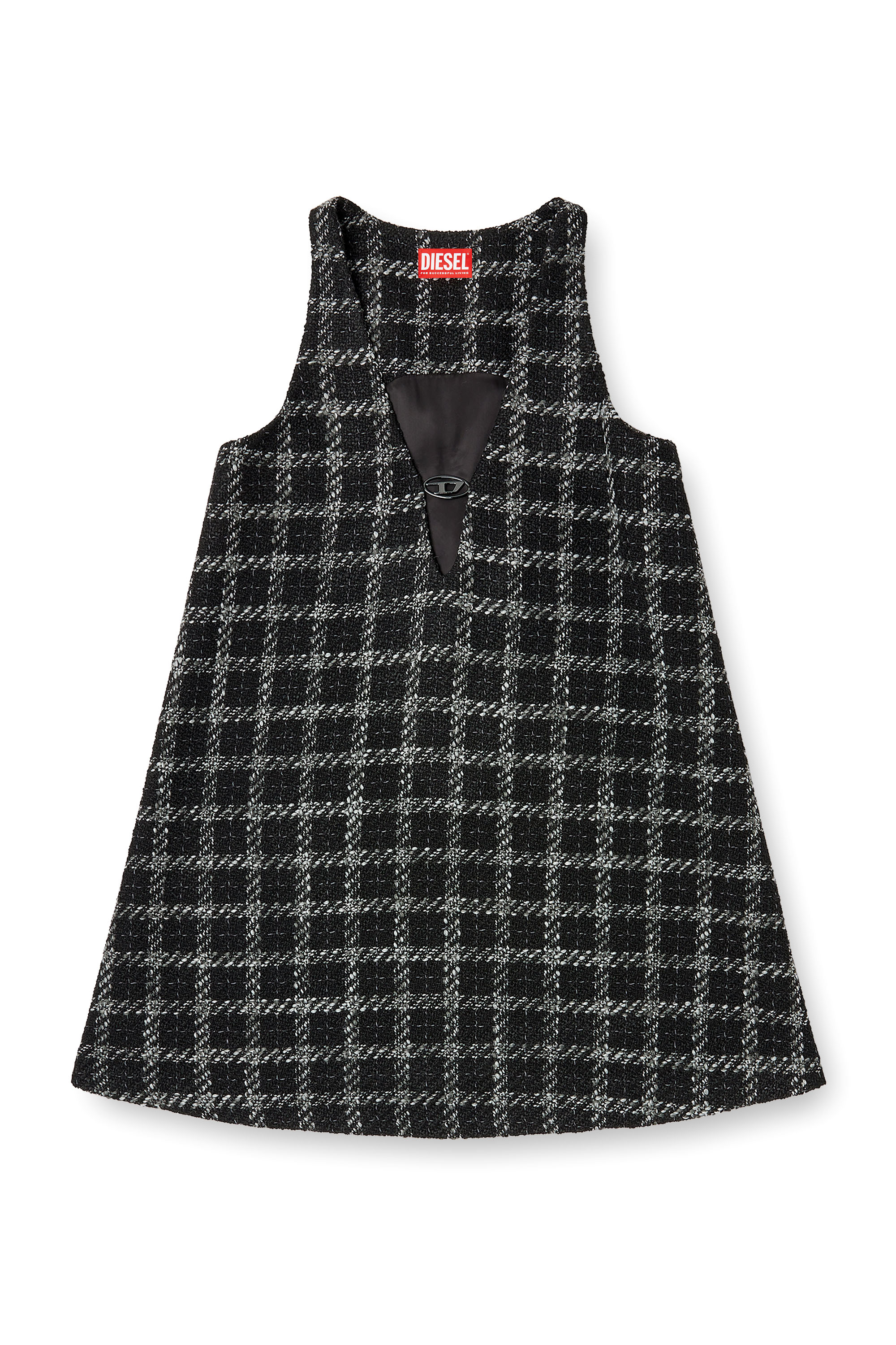 Diesel - D-GIADA, Vestido de bouclé con estampado de cuadros Mujer in Multicolor - 2