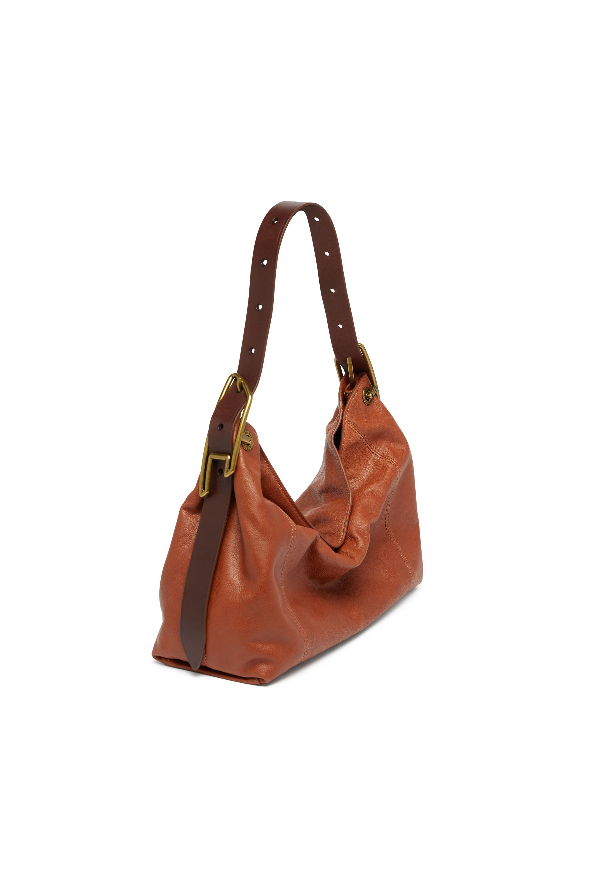 Diesel - D-LINE HOBO S, D-Line-Bolso de piel brillante Mujer in Marr&oacute;n - 7