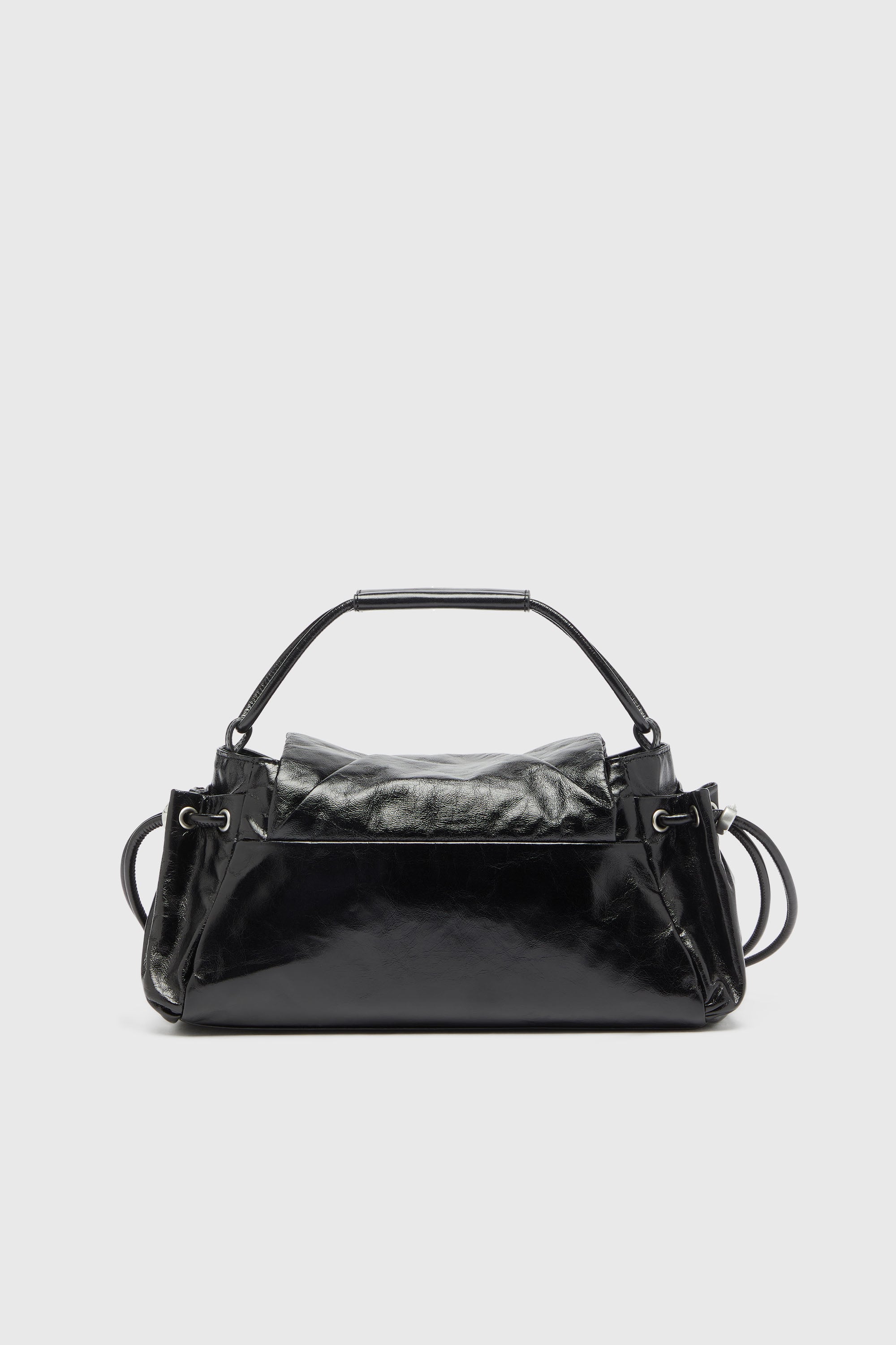 Diesel - SCRUNCH-D TOP HANDLE, Scrunch-D - Bolso de mano en piel brillante arrugada Mujer in Negro - 2