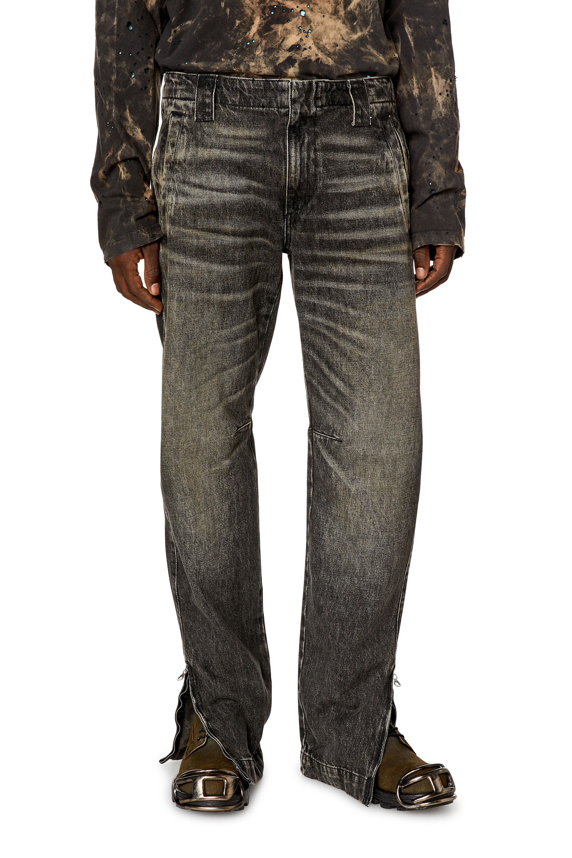 Diesel - Straight Jeans D-Gene 0GHAA, Negro/Gris oscuro - Image 2