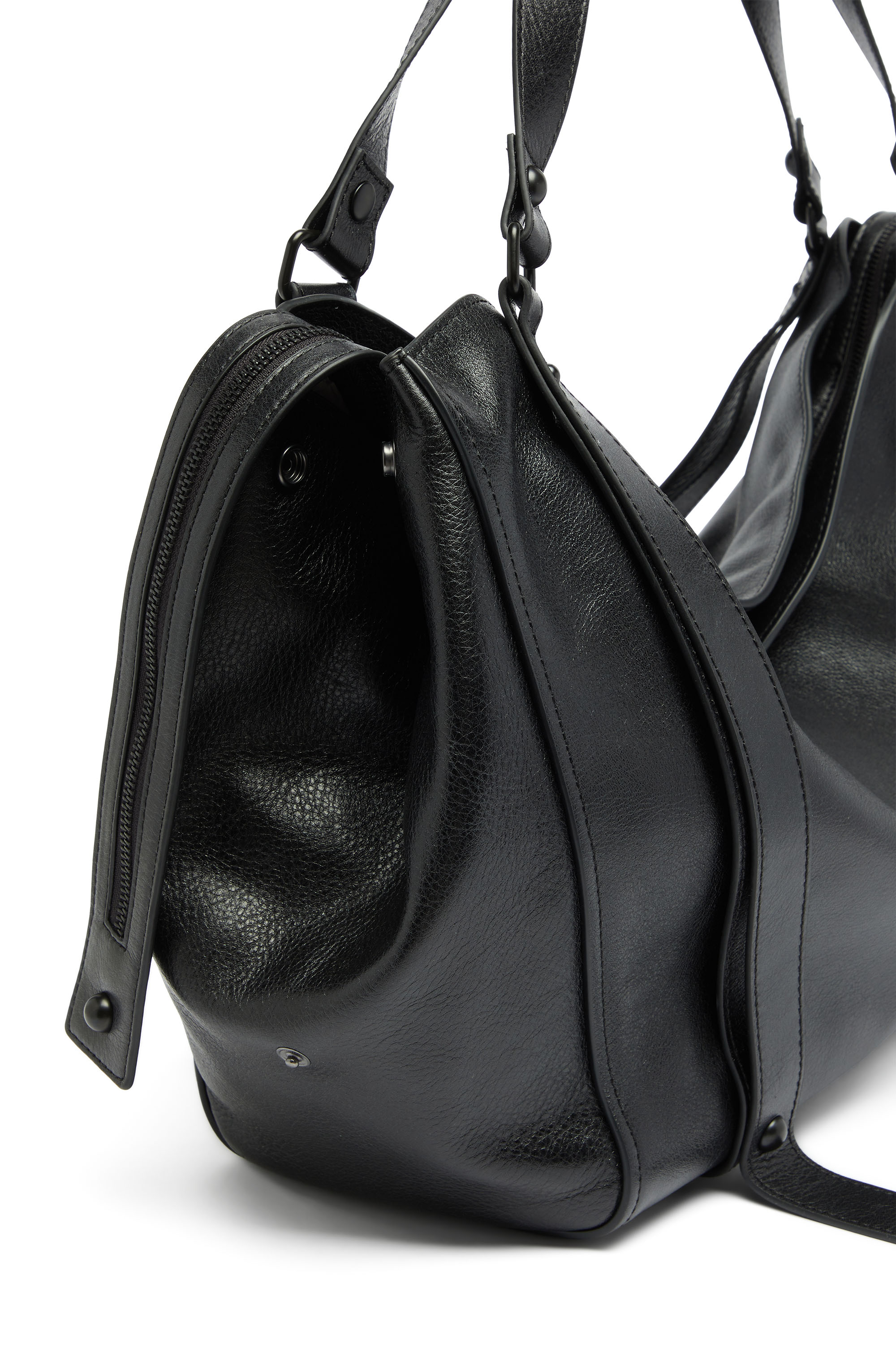 Diesel - D-ONE TOPHANDLE L, D-One-Bolso large con asa superior de piel Unisex in Negro - 5