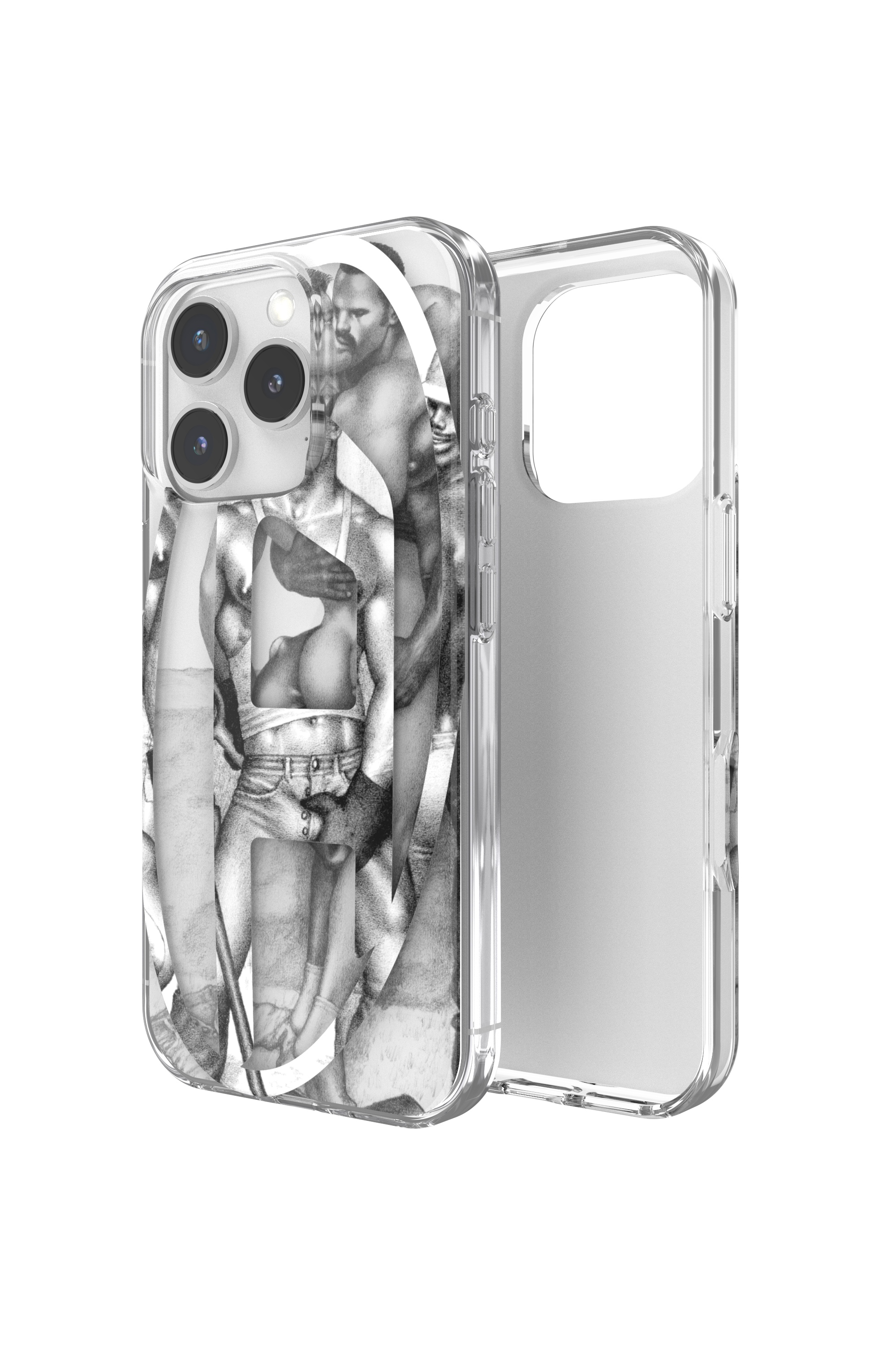 Diesel - 60388 DIESEL TOM OF FINLAND AOP CASE, Funda iPhone 16 Pro ToFF Unisex in Gris - 1