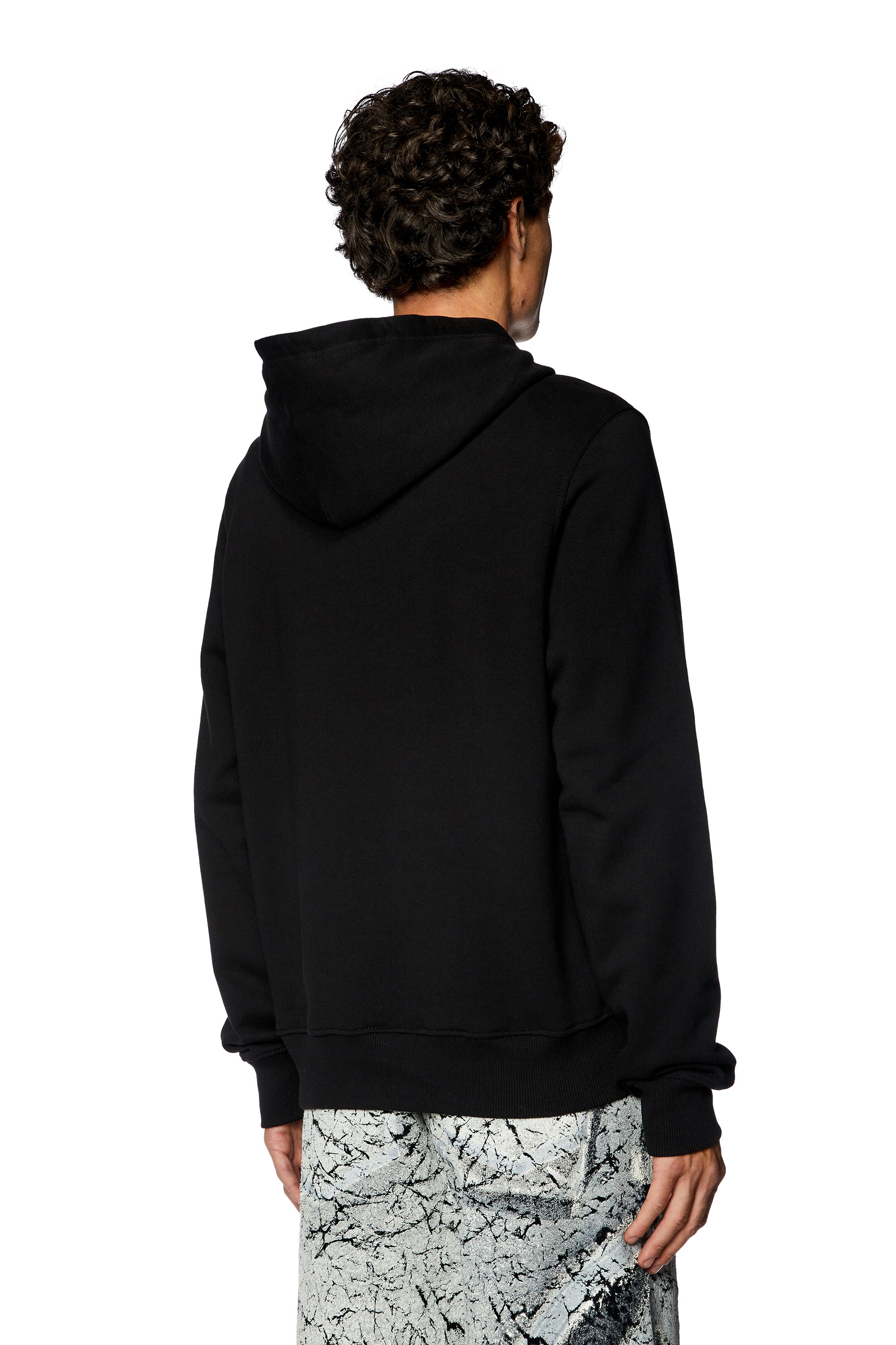 Diesel - S-GINN-HOOD-N1, Man's Hoodie with puffy lettering in Black - 4