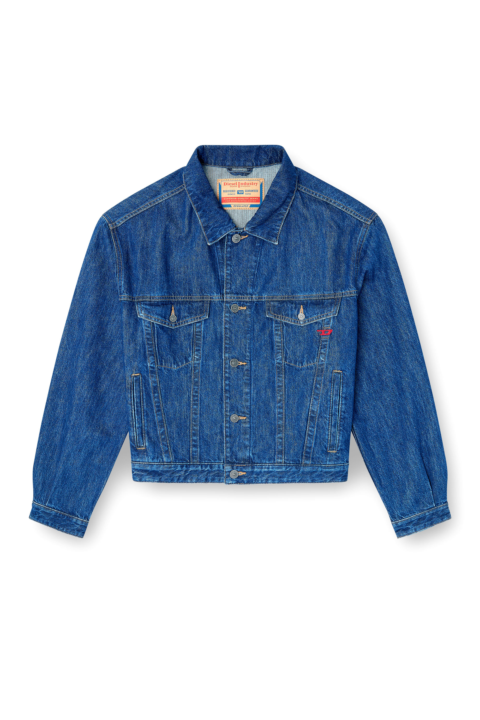 Diesel - D-RANGER, Chaqueta trucker de denim Hombre in Azul marino - 2