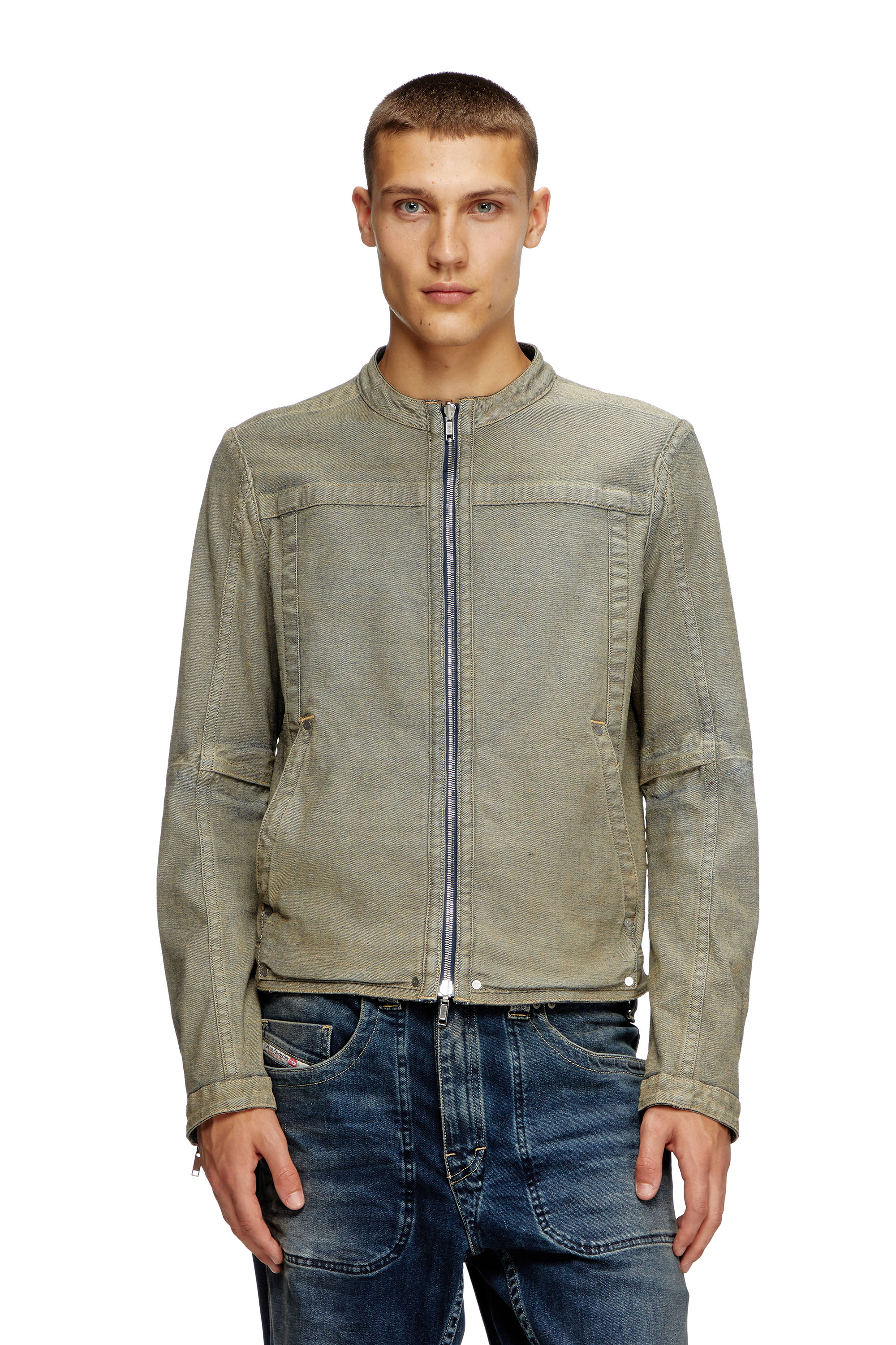 Diesel - D-GLORY-RE, Chaqueta motera de Rehab denim Hombre in Azul marino - 7