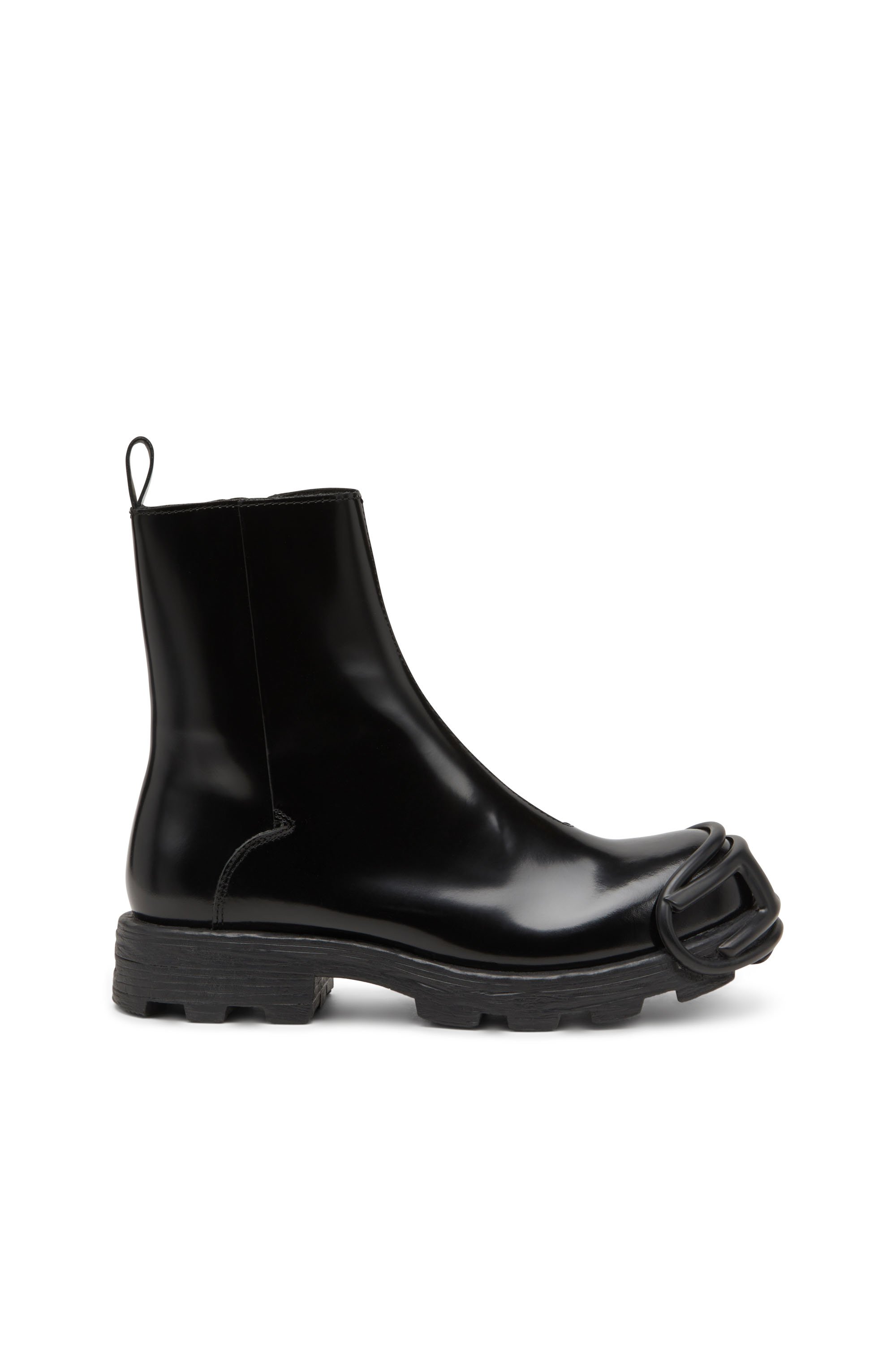 Diesel - D-HAMMER BT ZIP D, D-Hammer-Botines Chelsea de cuero con punteras Oval D Hombre in Negro - 1