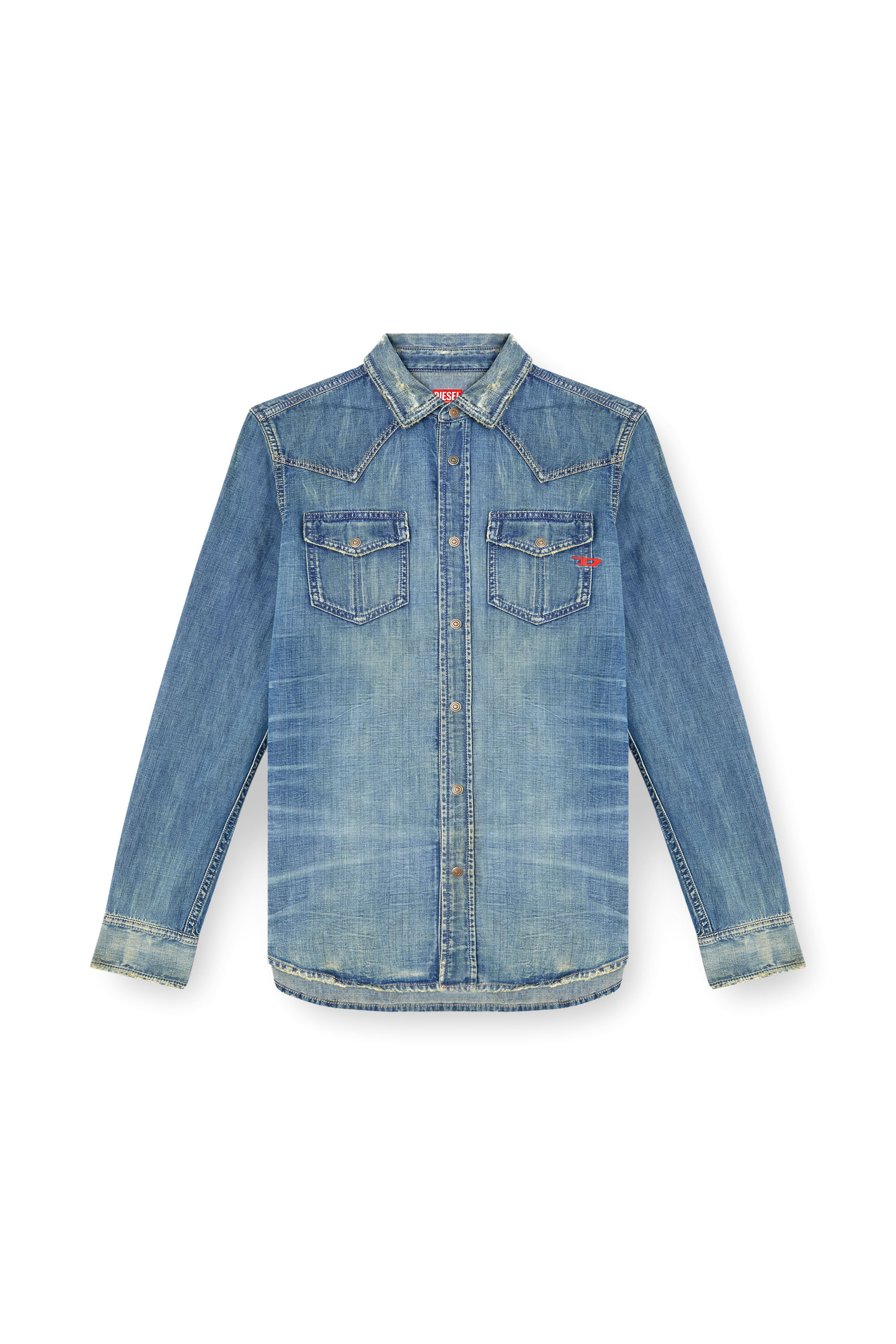 Diesel - D-VEGA, Sobrecamisa denim Hombre in Azul marino - 3