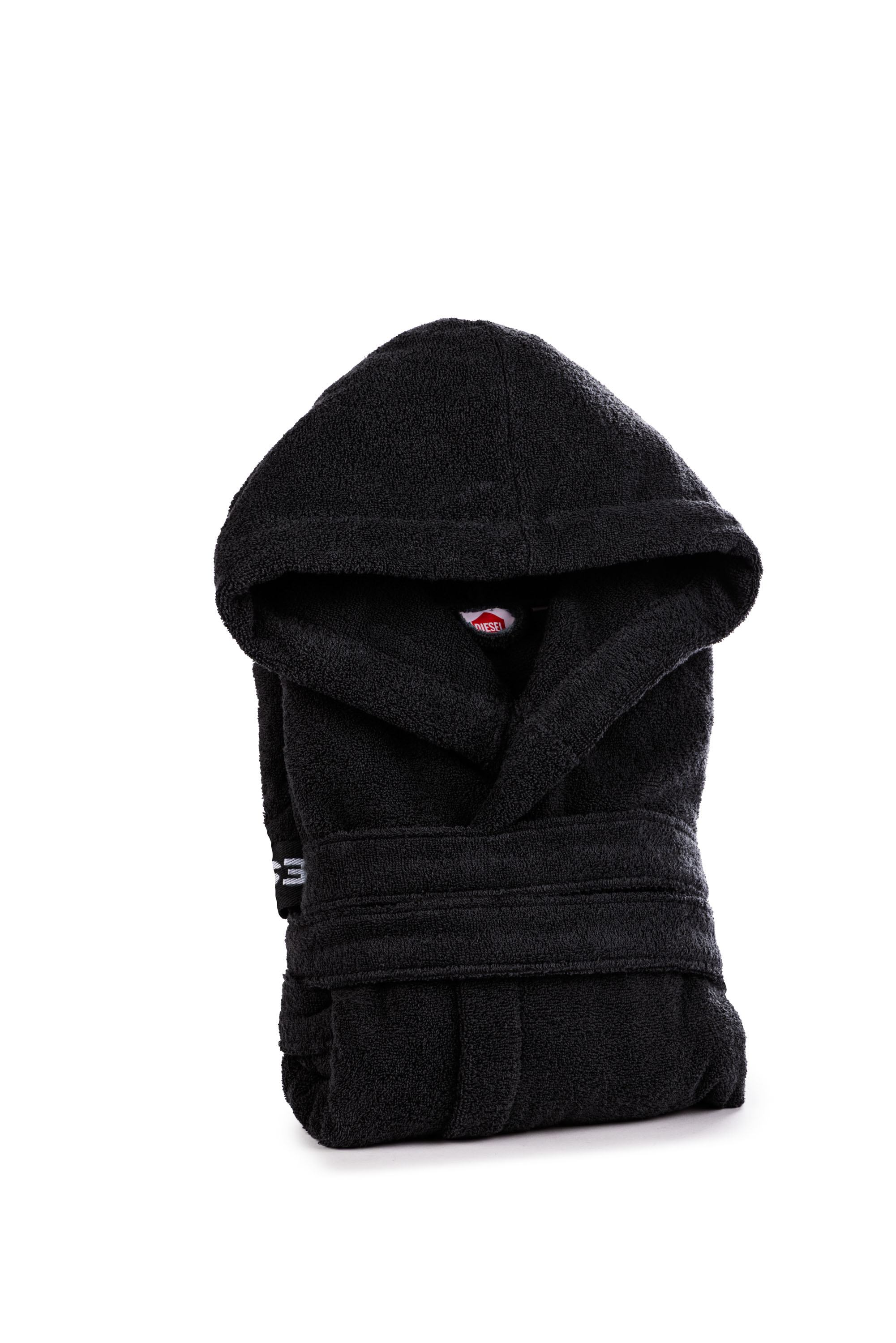 Diesel - 1015115 LOGO-COTTON BATHROBE SIZE M/L BL, Albornoz de Felpa de Algodón, talla M/L Unisex in Negro - 1