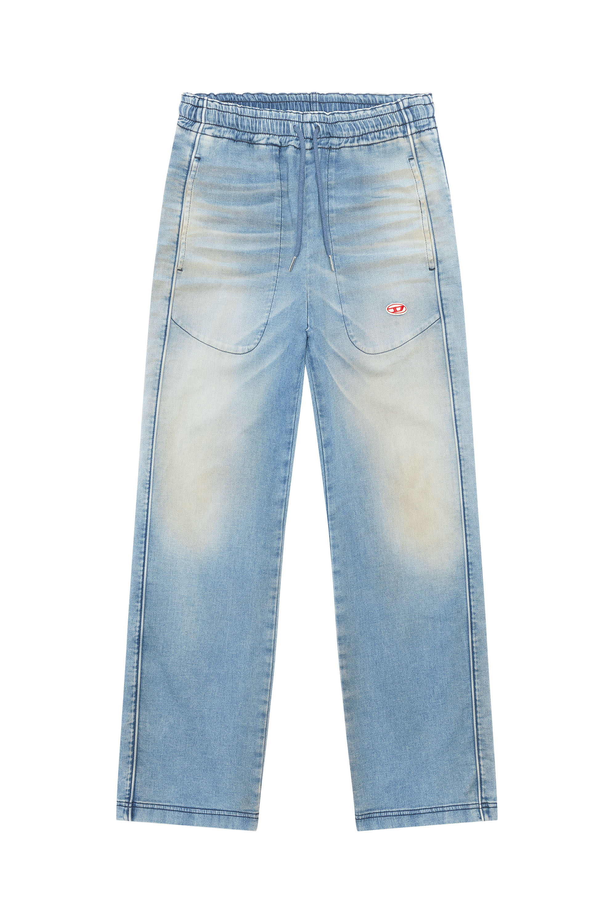 Diesel - Straight D-Martians Track Denim 068FK, Azul Claro - Image 7