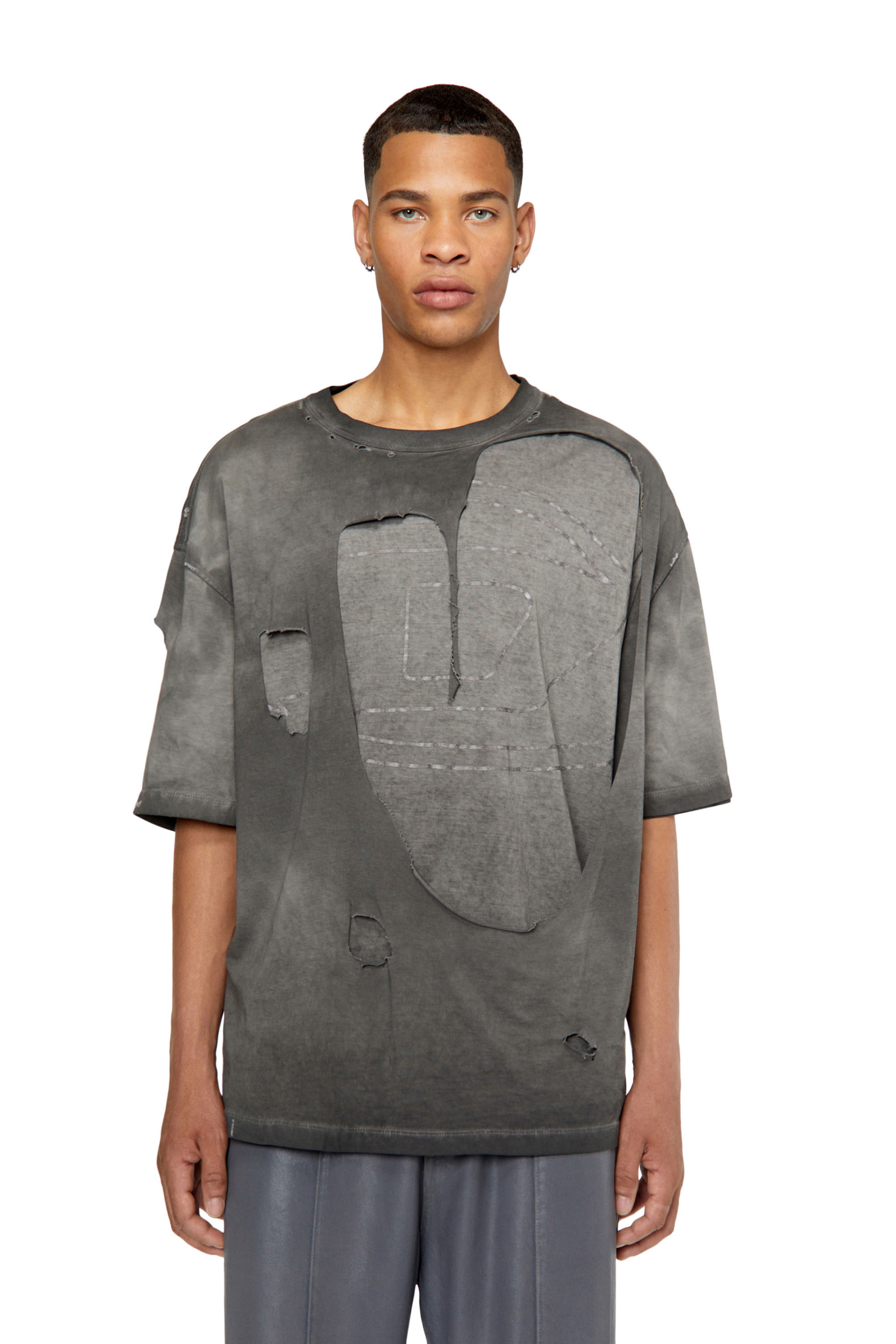Diesel - T-ASHY, Gris oscuro - Image 1