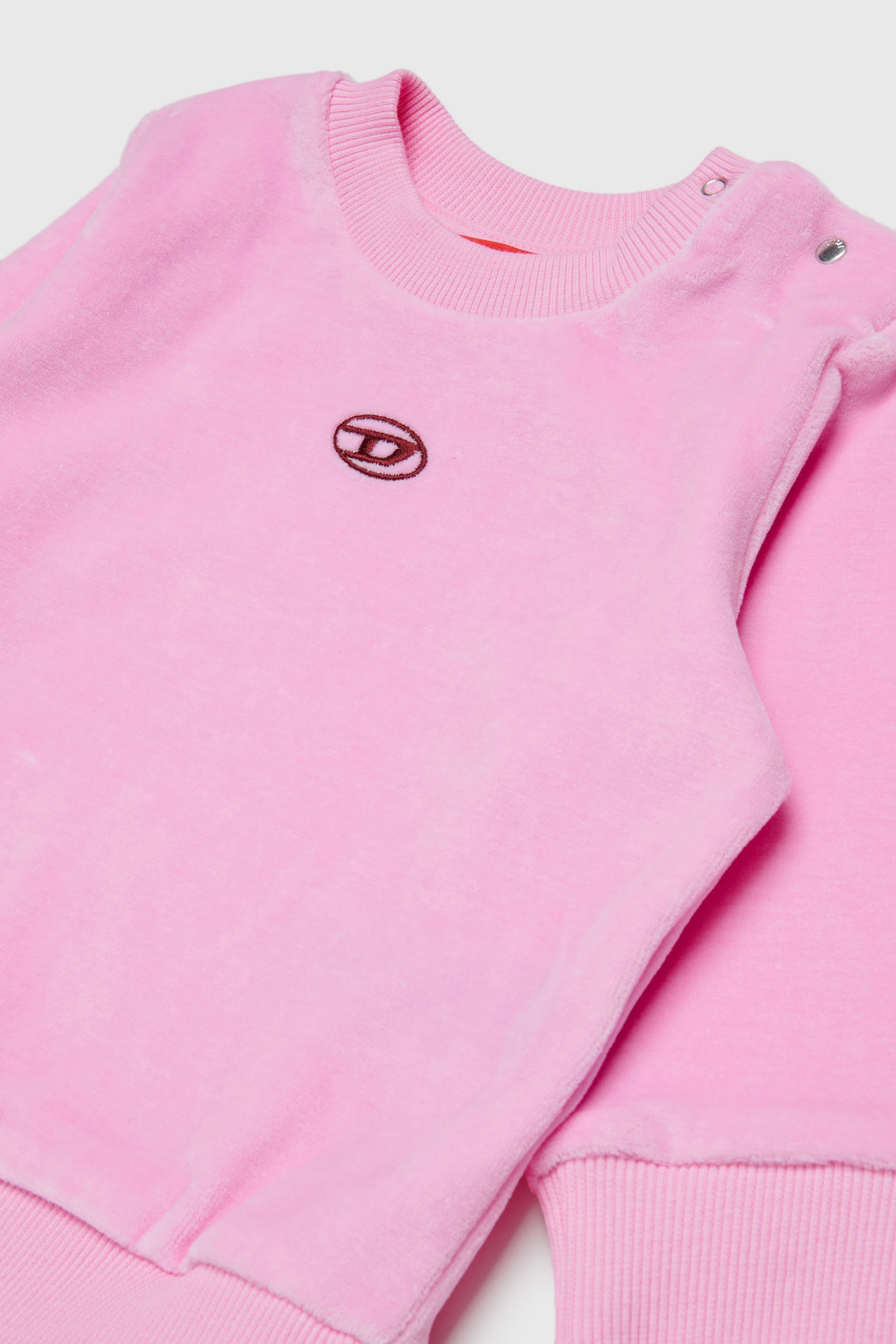 Diesel - SHENIB, Sudadera de terciopelo con bordado Oval D Hombre in Rosa - 3