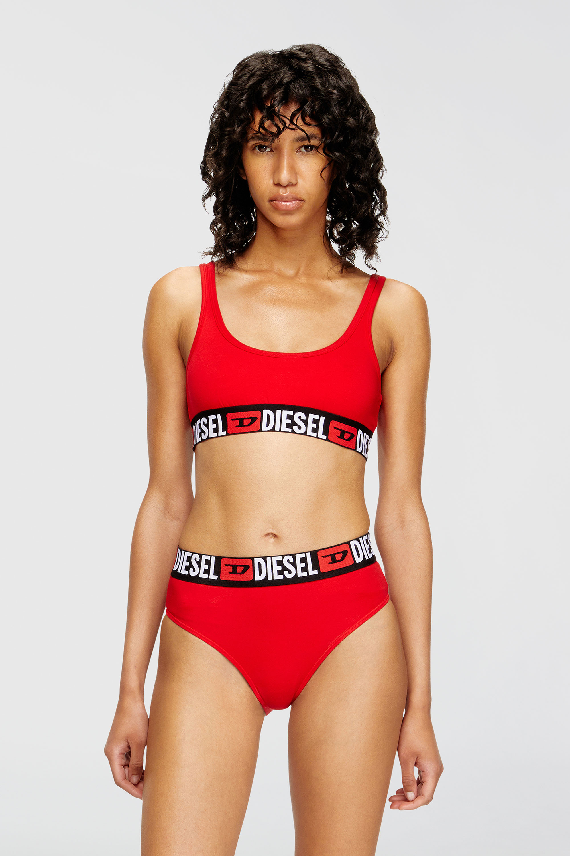 Diesel - UFSB-ORIBA, Bralette con banda con logotipo Mujer in Rojo - 1