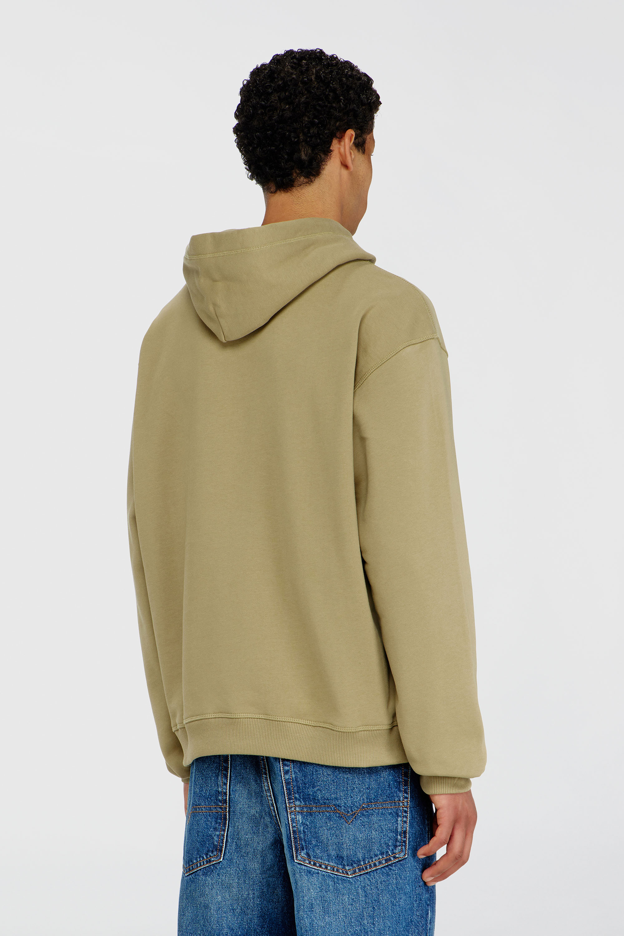 Diesel - S-NORM-HOOD-IOD, Sudadera con capucha de algod&oacute;n con Oval D met&aacute;lico. Hombre in Verde - 4