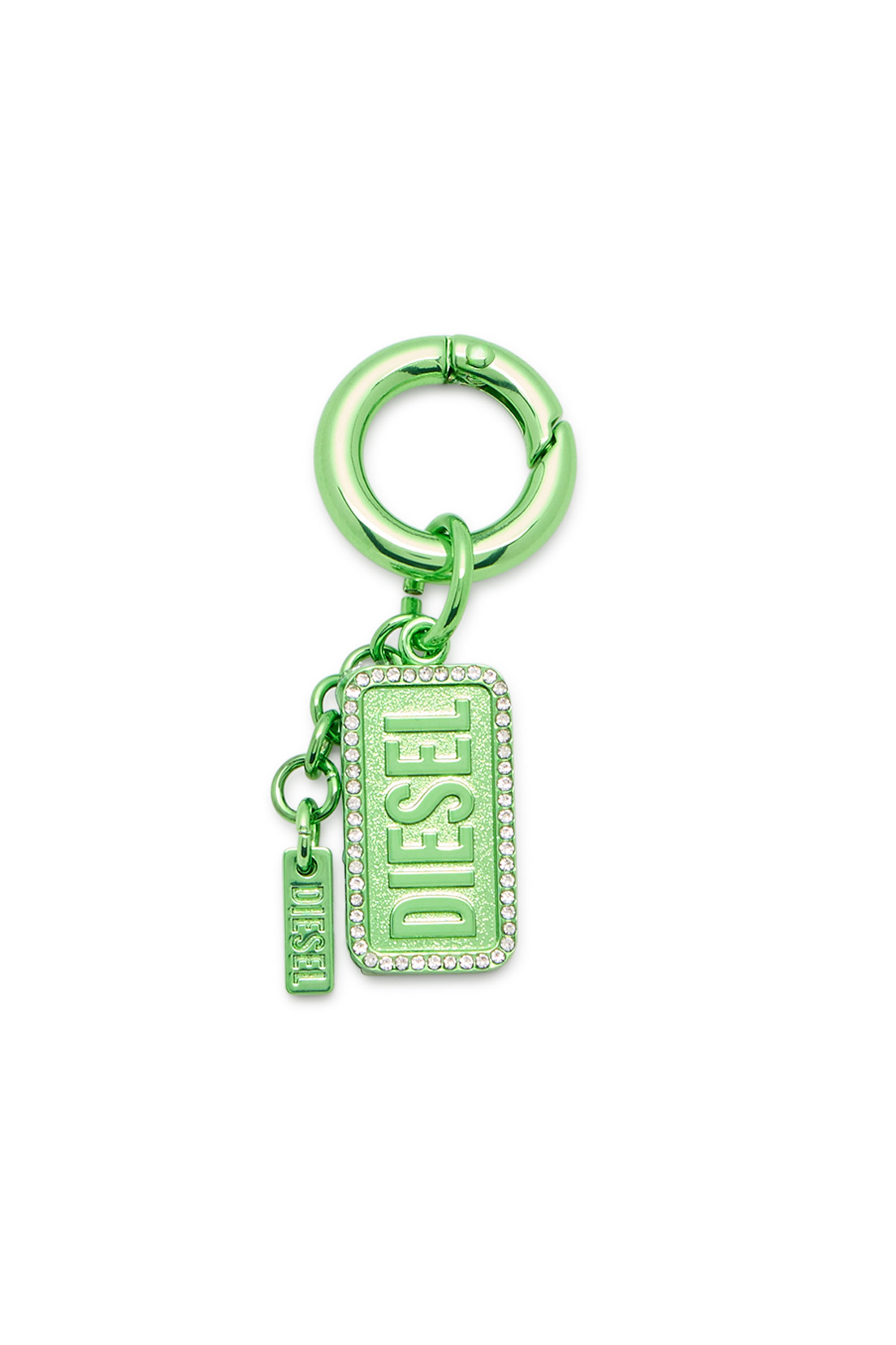 Diesel - CHARM-DIESEL, Llavero met&aacute;lico con logo de Diesel y cristales. Unisex in Verde - 1