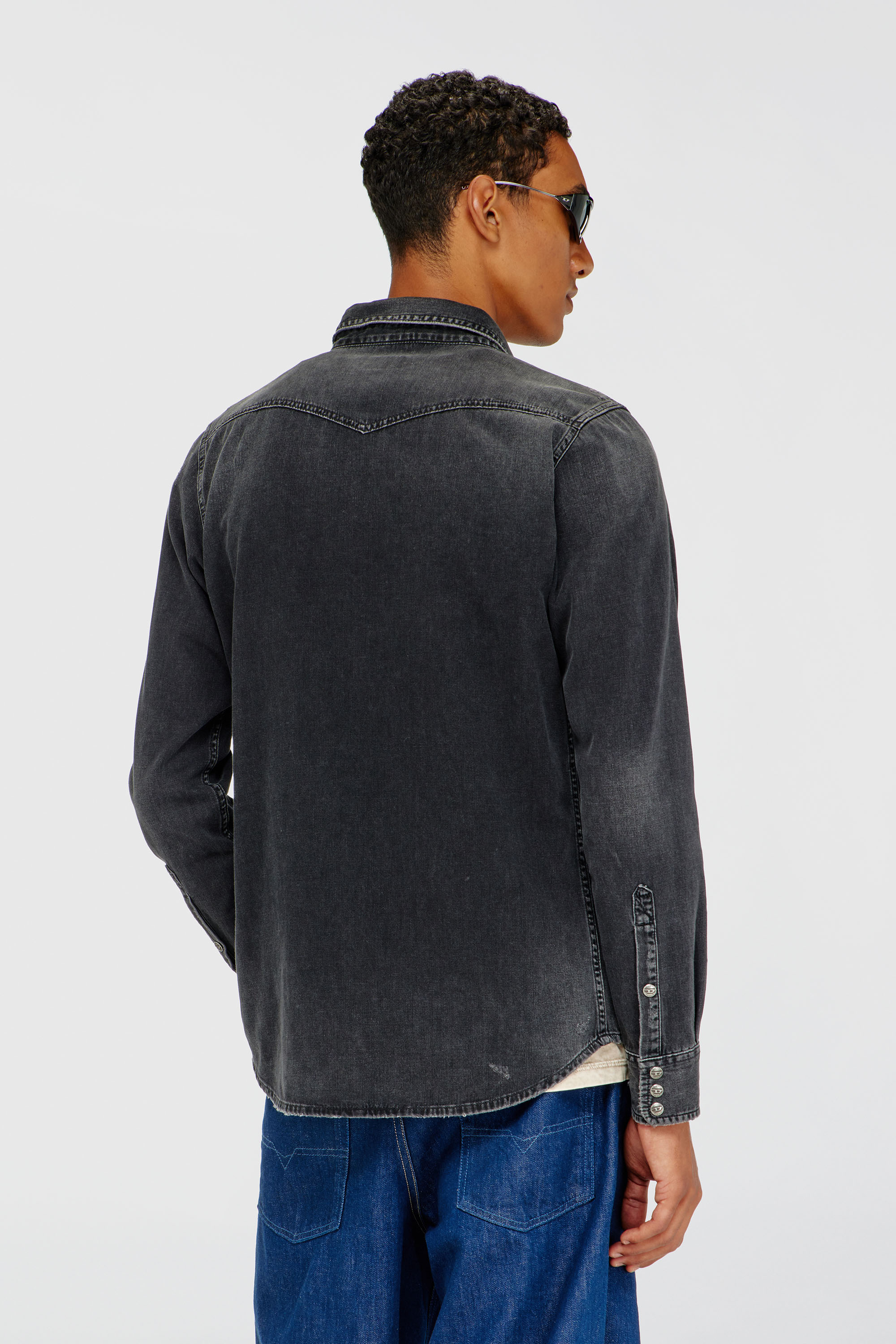 Diesel - D-VEGA, Sobrecamisa denim Hombre in Negro - 4