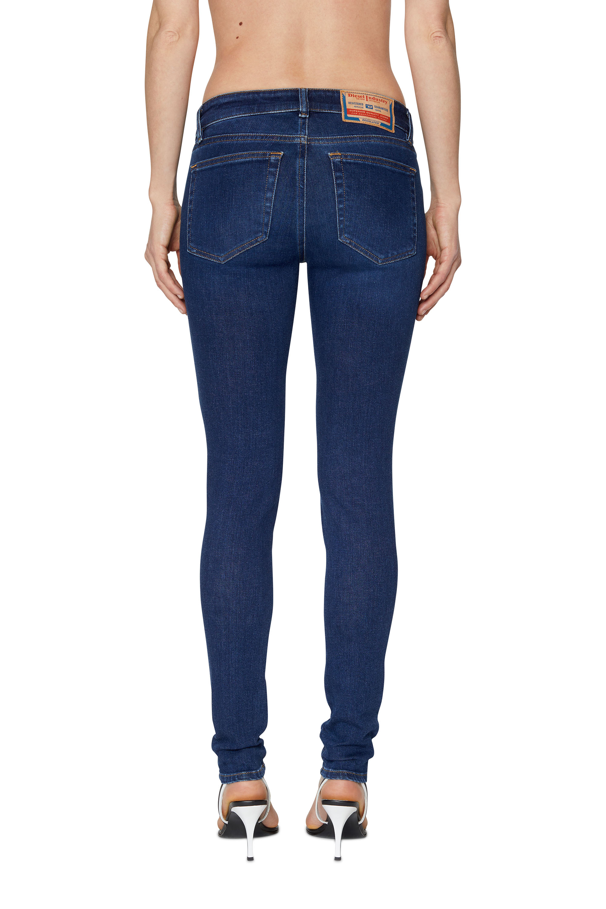 Diesel - 2018 SLANDY-LOW 09C19 Super skinny Jeans, Azul Oscuro - Image 2