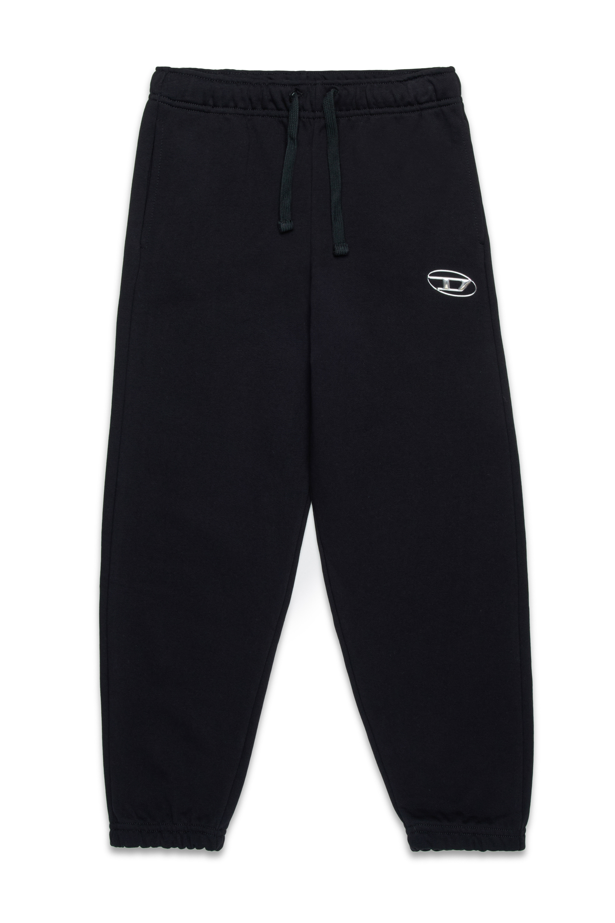 Diesel - PMACIS, Pantalones deportivos con logotipo Oval D de aspecto met&aacute;lico Hombre in Negro - 1