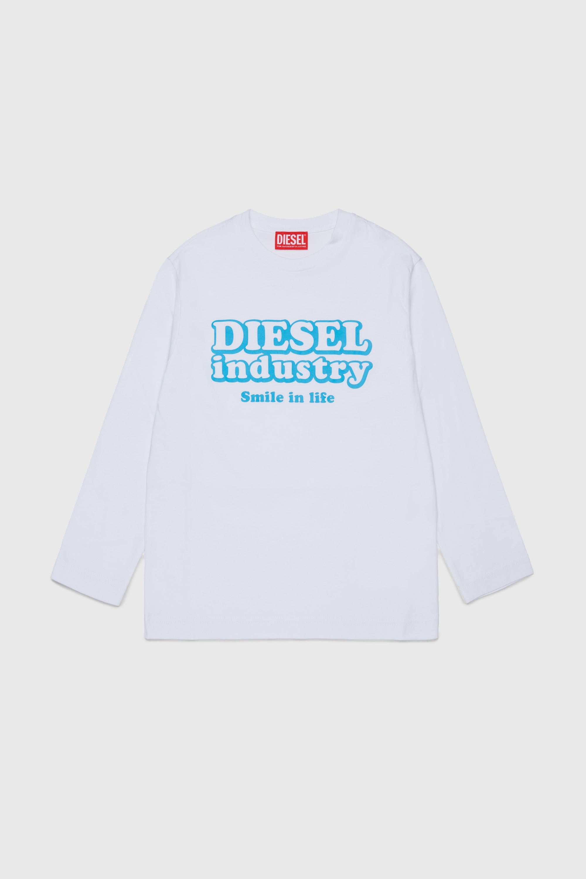 Diesel - TLODIMLS OVER, Camiseta de manga larga con estampado Diesel Industry Hombre in Blanco - 1