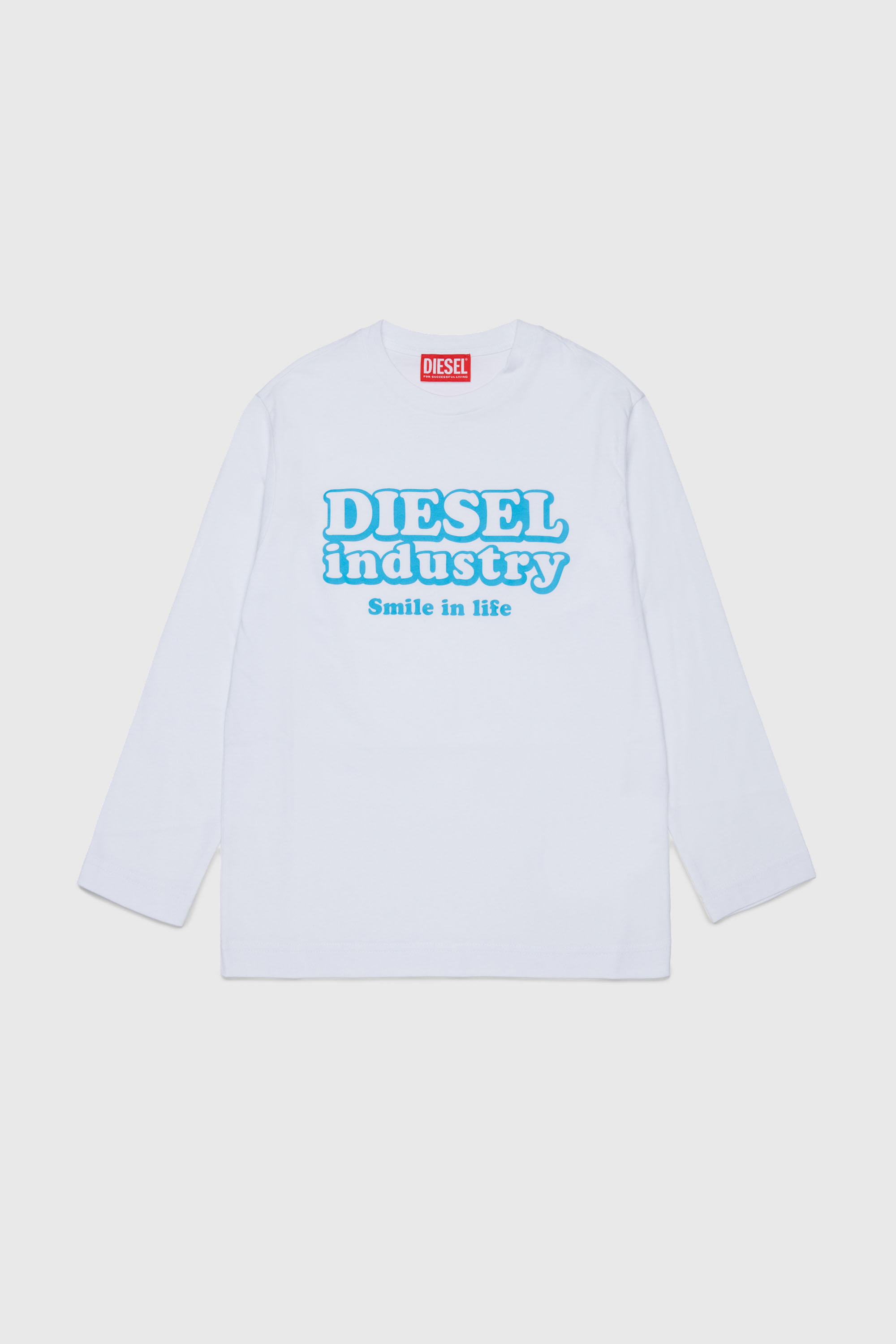 Diesel - TLODIMLS OVER, Camiseta de manga larga con estampado Diesel Industry Hombre in Blanco - 1