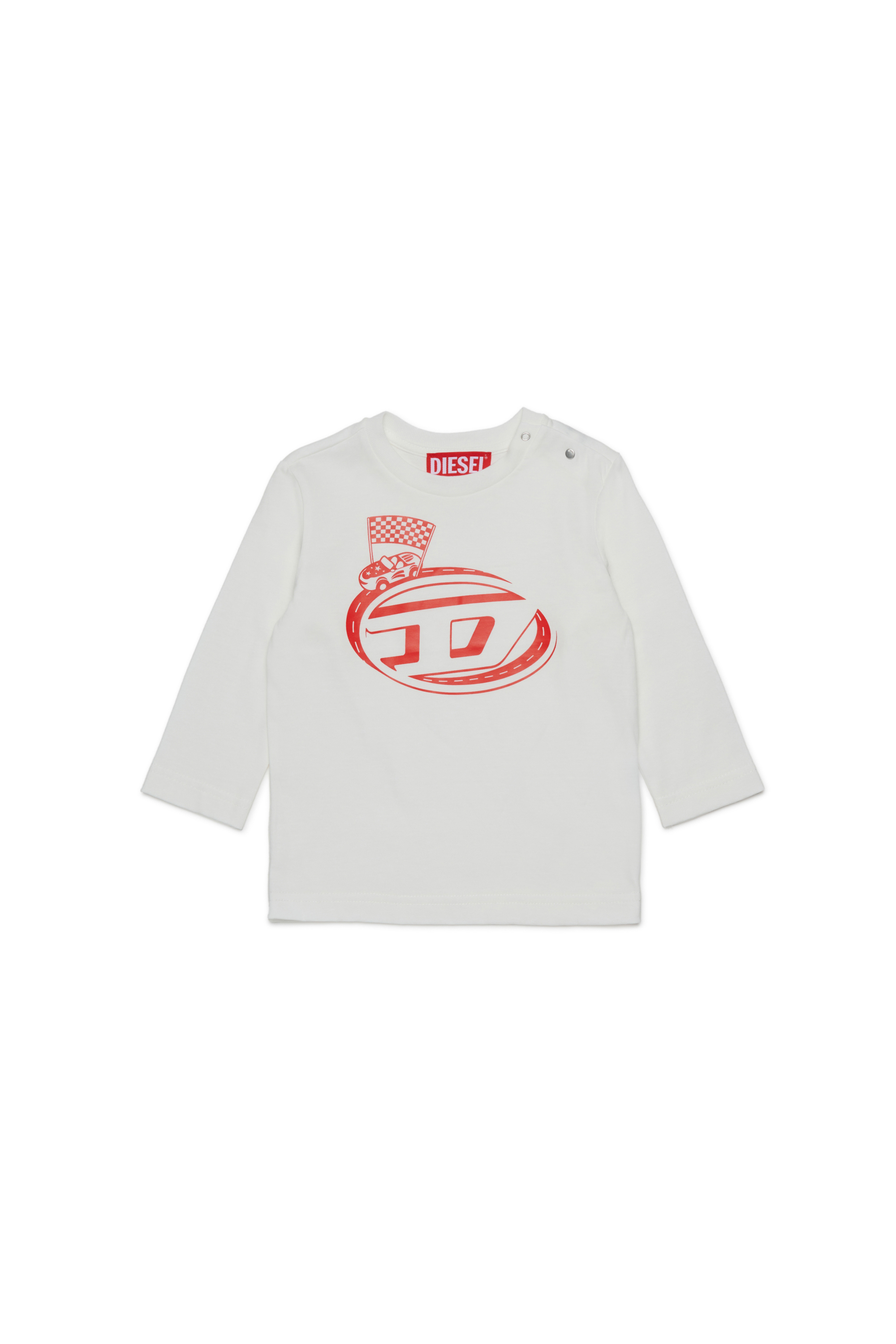 Diesel - TFILB, Camiseta de algodón con estampado gráfico Hombre in Blanco - 1