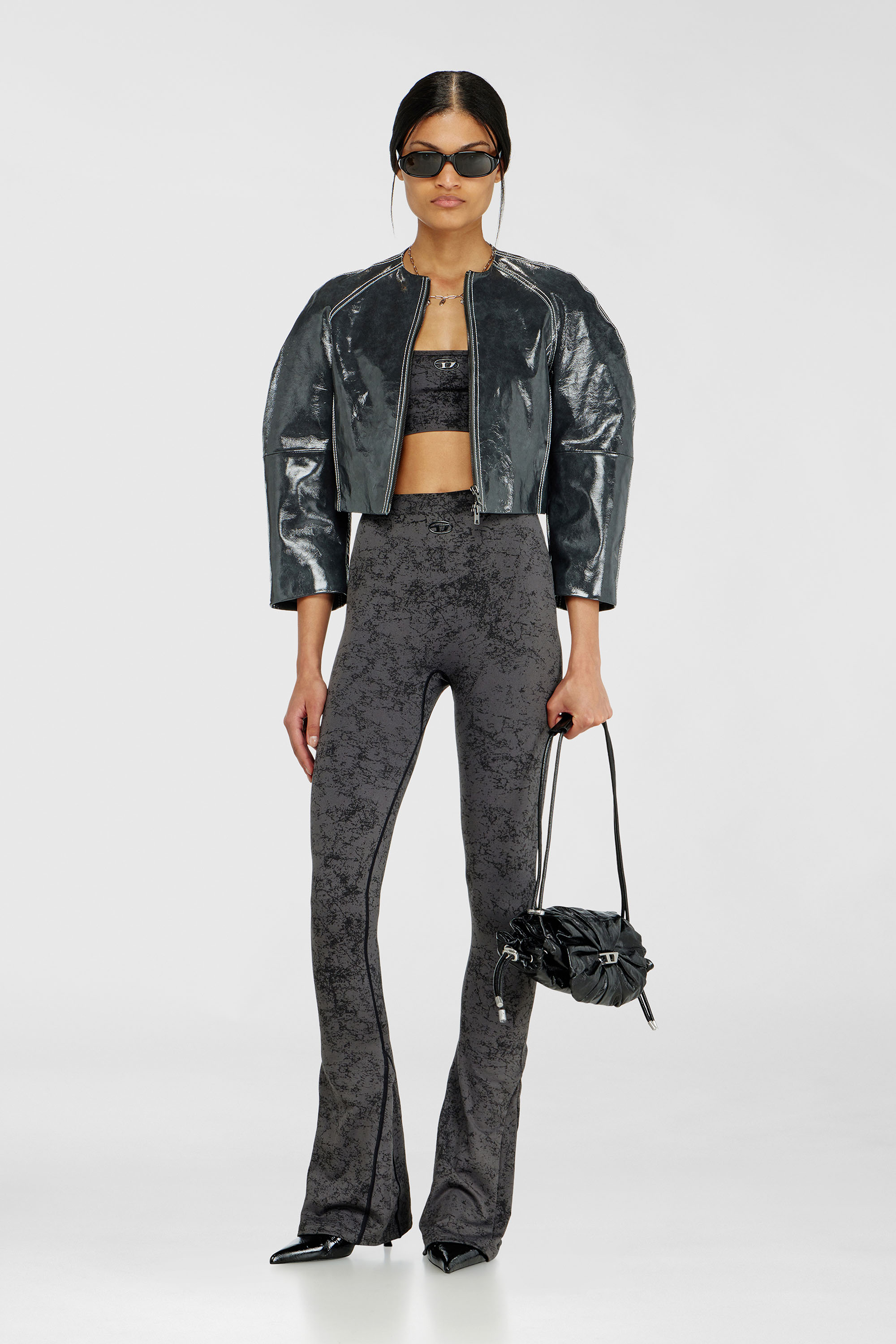 Diesel - HELLA-UTLT, Top deportivo con estampado utility Mujer in Gris - 6