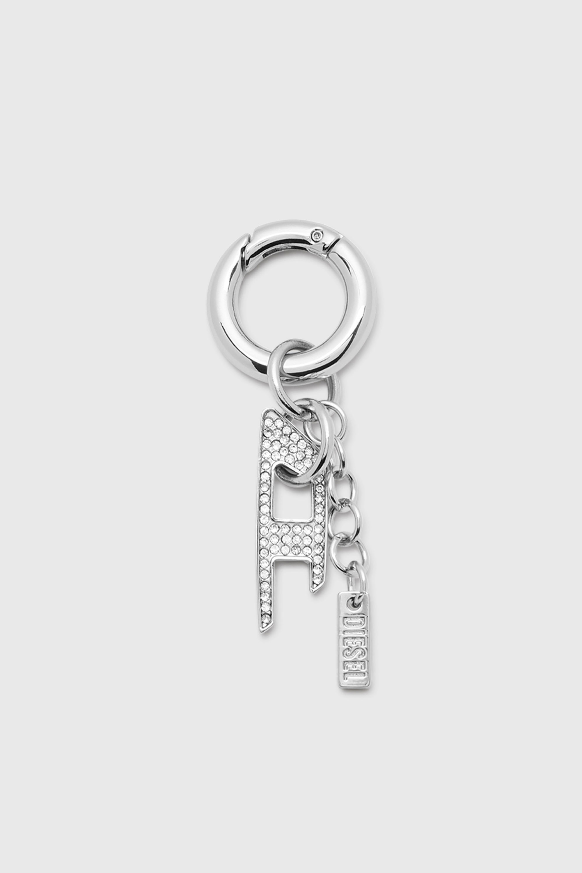 Diesel - CHARM-D, Charm met&aacute;lico con colgante D de strass Unisex in Plateado - 1