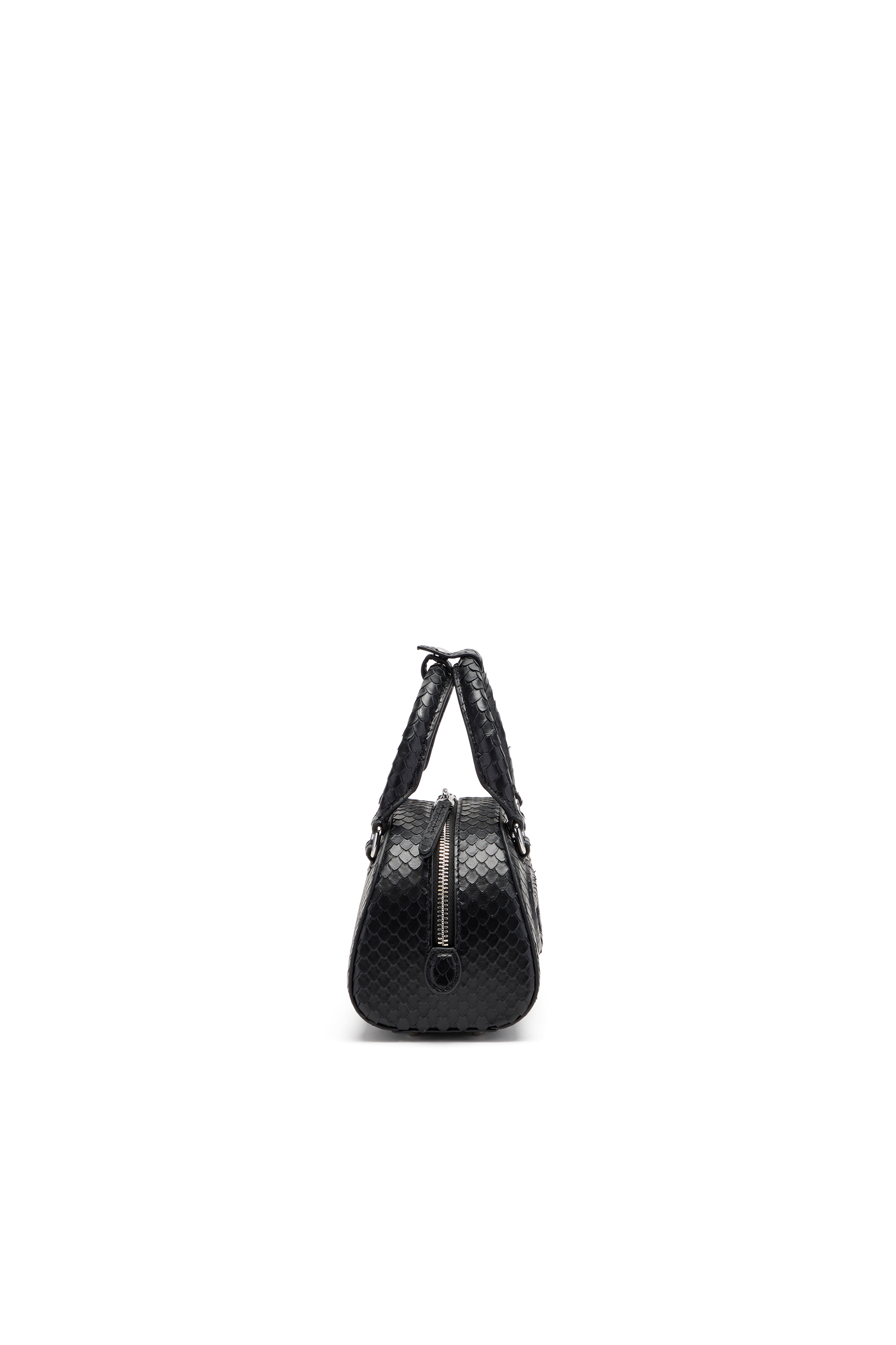 Diesel - 1DR DOME CROSSBODY, 1DR Dome-Bolso bowling mini en piel efecto serpiente Mujer in Negro - 4