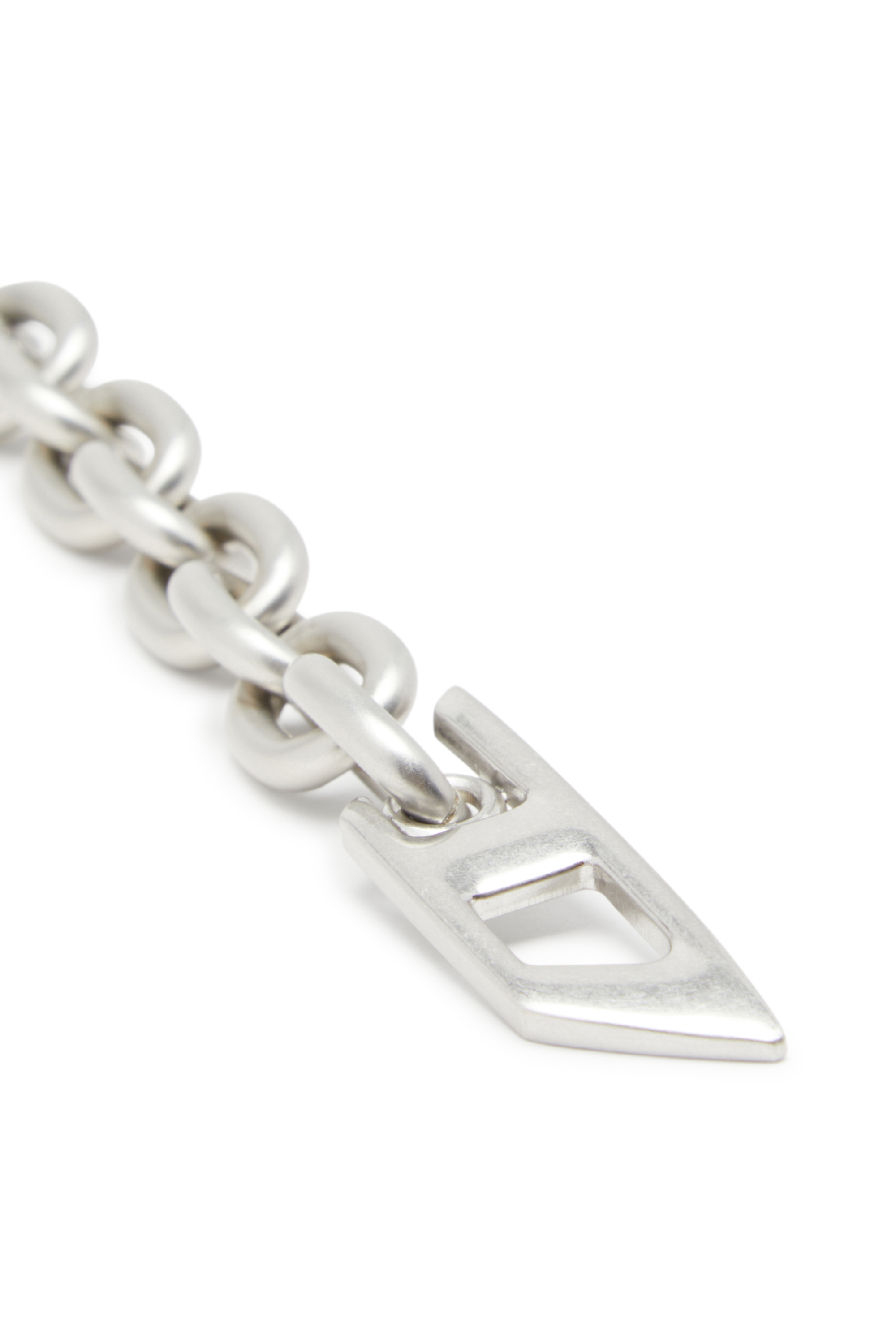Diesel - B-CHARM CHAIN, Cinturón 1 cm de cadena con colgante con el logotipo de cristal Mujer in Plateado - 3