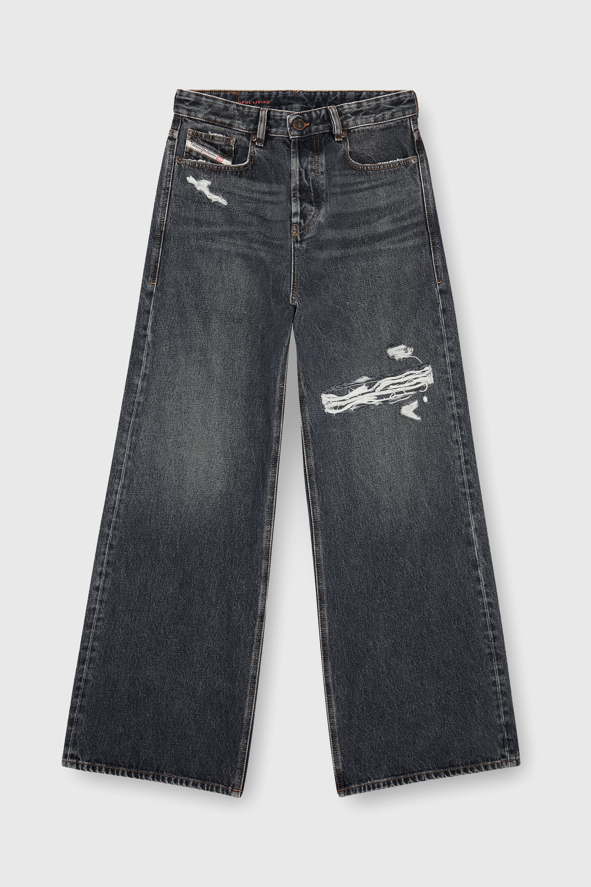 Diesel - Relaxed Jeans 1996 D-Sire 007F6 Unisex, Negro/Gris oscuro - 2