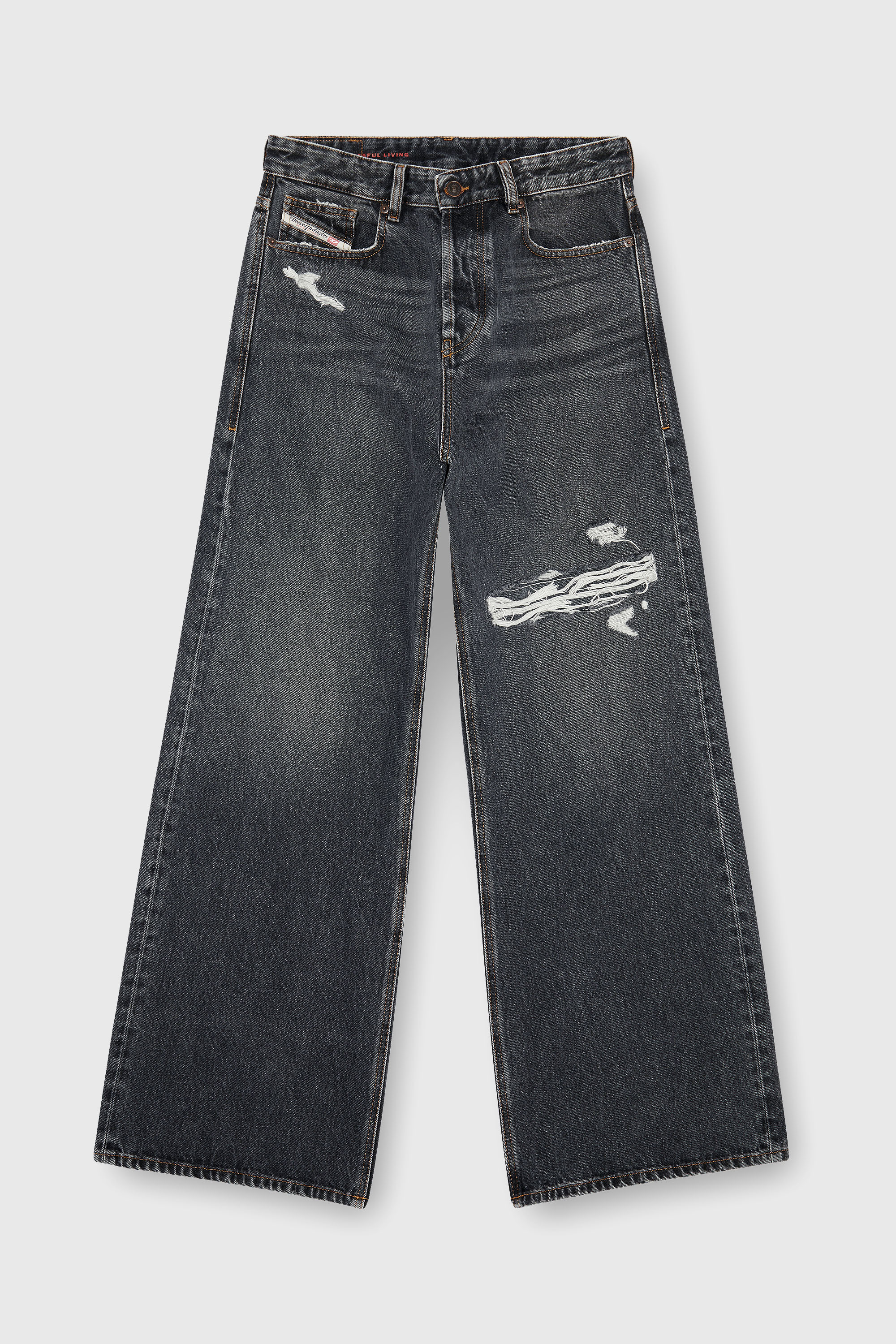 Diesel - Unisex's Relaxed Jeans 1996 D-Sire 007F6, Black/Dark grey - 6