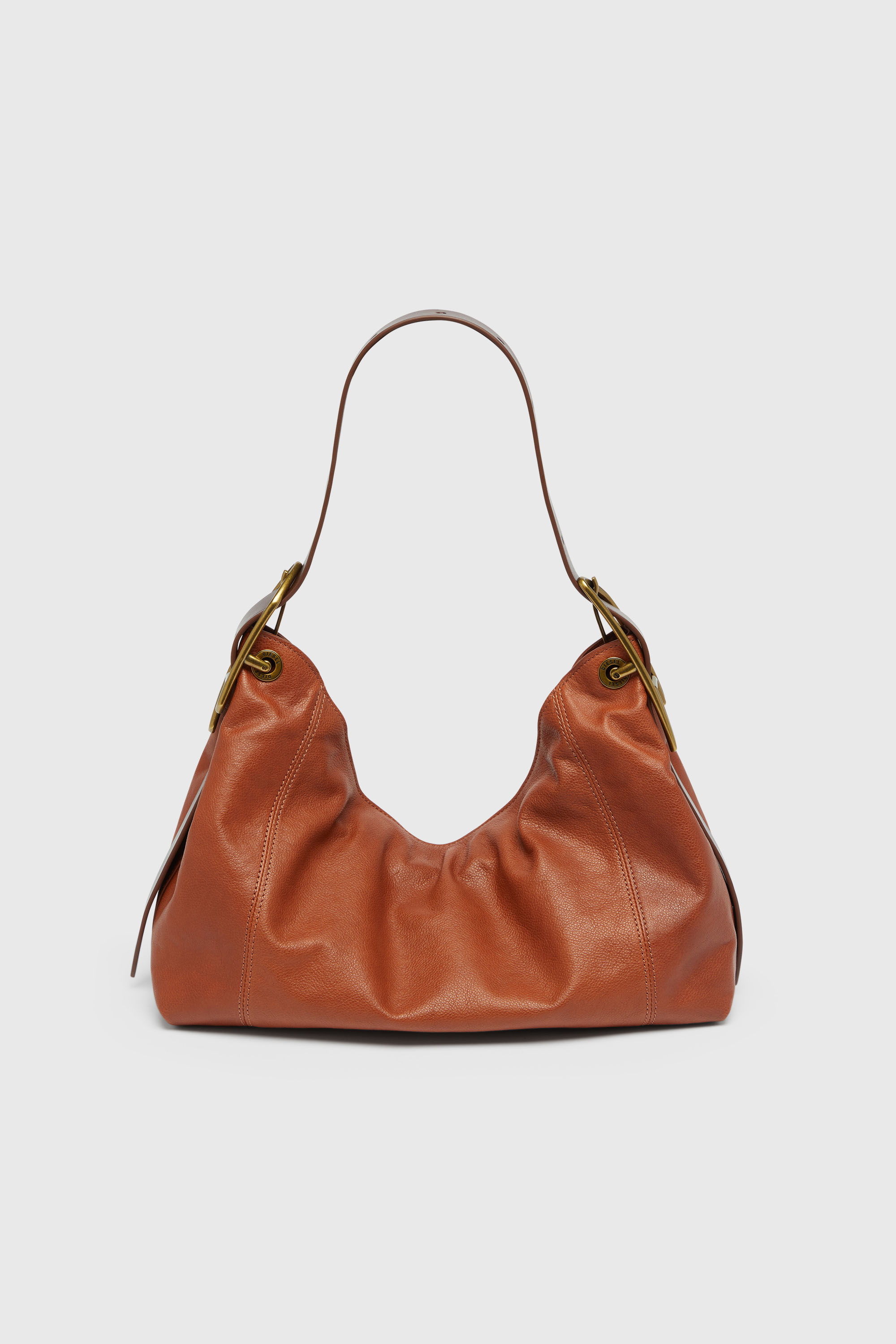 Diesel - D-LINE HOBO S, D-Line-Bolso de piel brillante Mujer in Marr&oacute;n - 3
