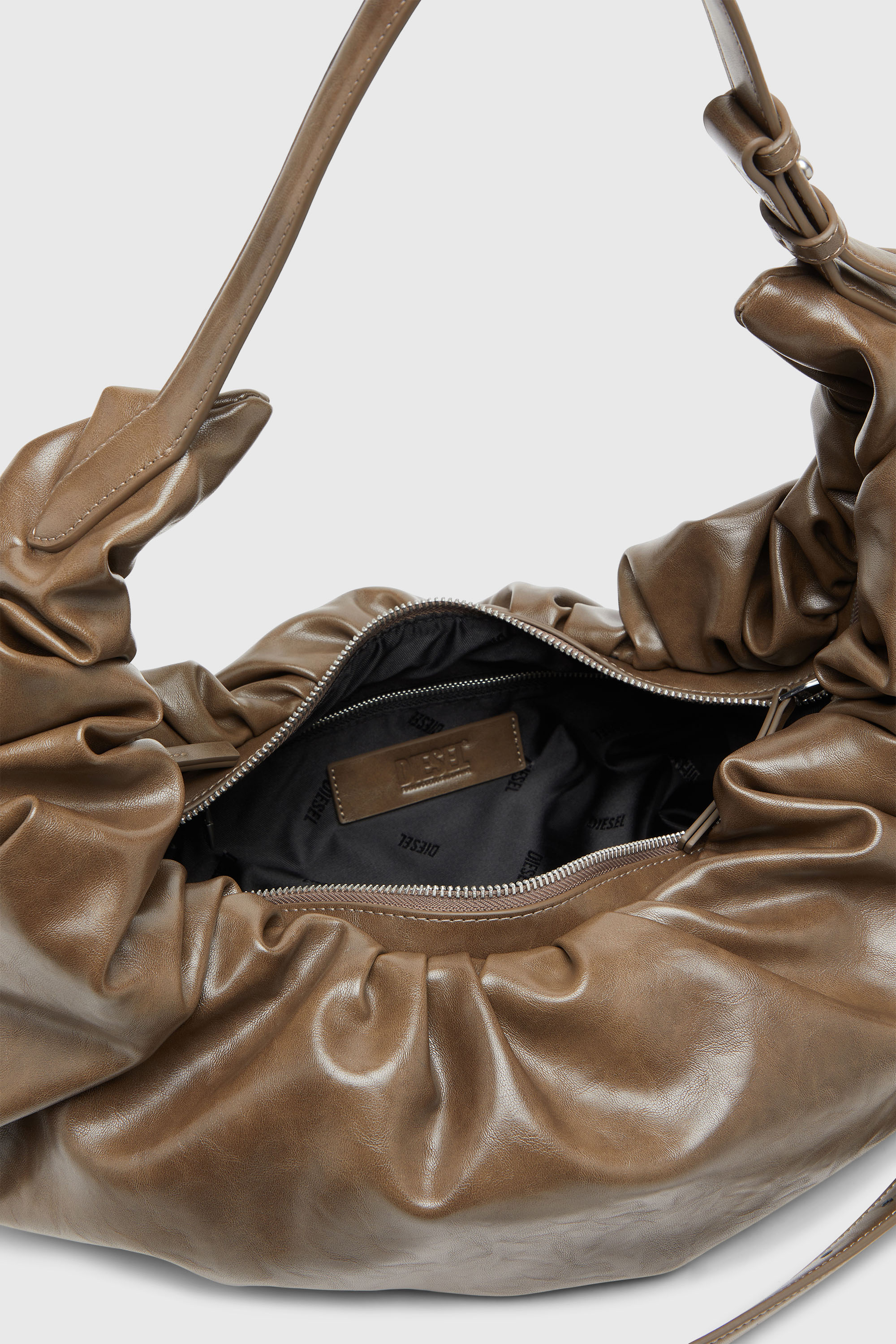 Women's Grab-D-Large scrunched hobo bag | Beige | Diesel {{Country}}