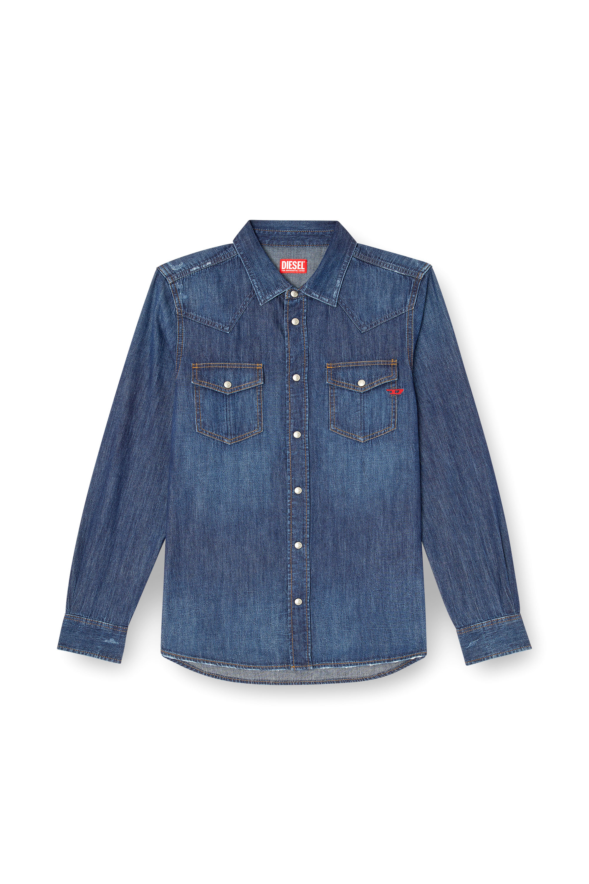 Diesel - D-VEGA, Sobrecamisa denim Hombre in Azul marino - 3