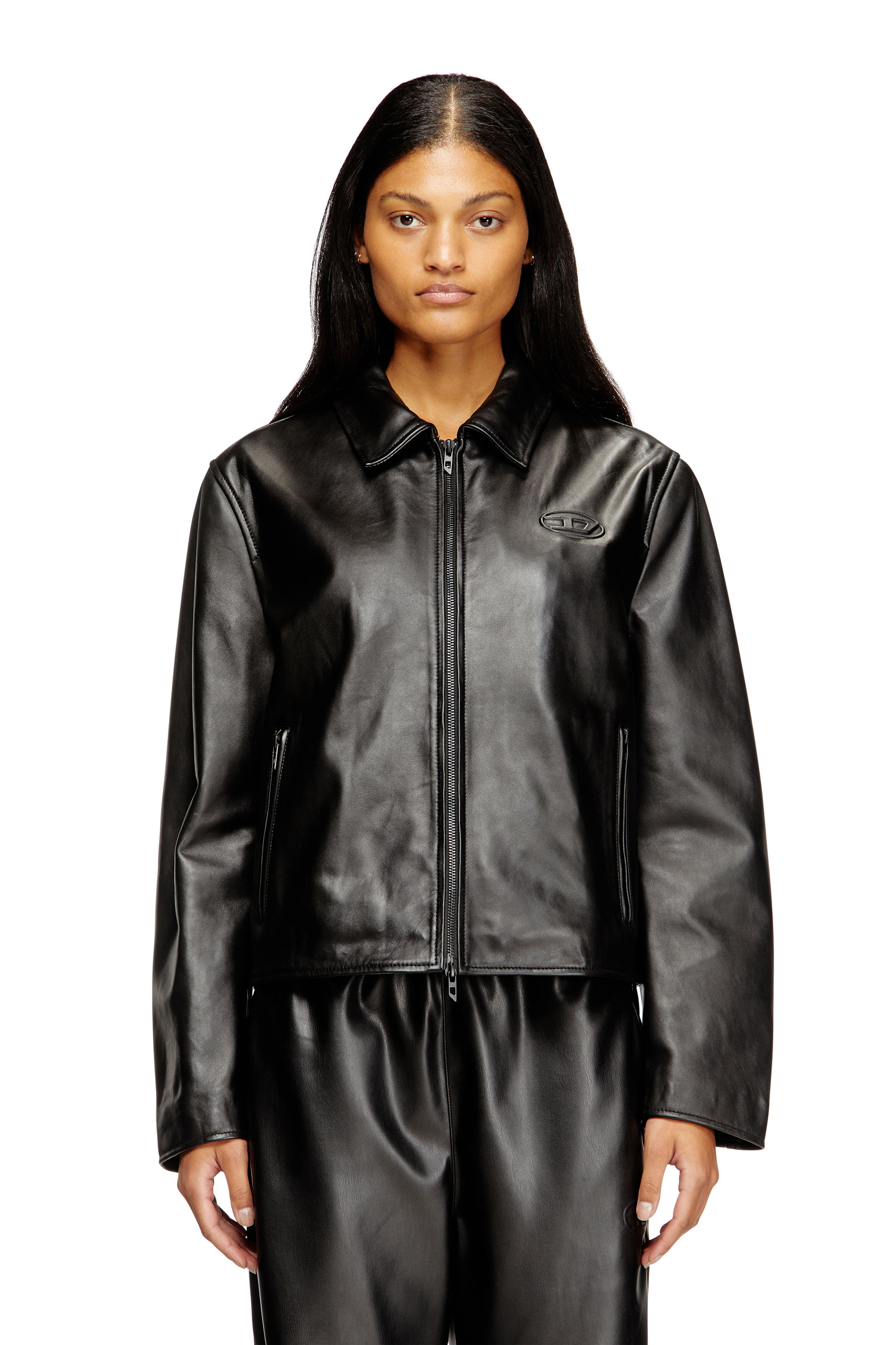Diesel - L-AMAR-FEM-S2, Chaqueta Coach de cuero Mujer in Negro - 1