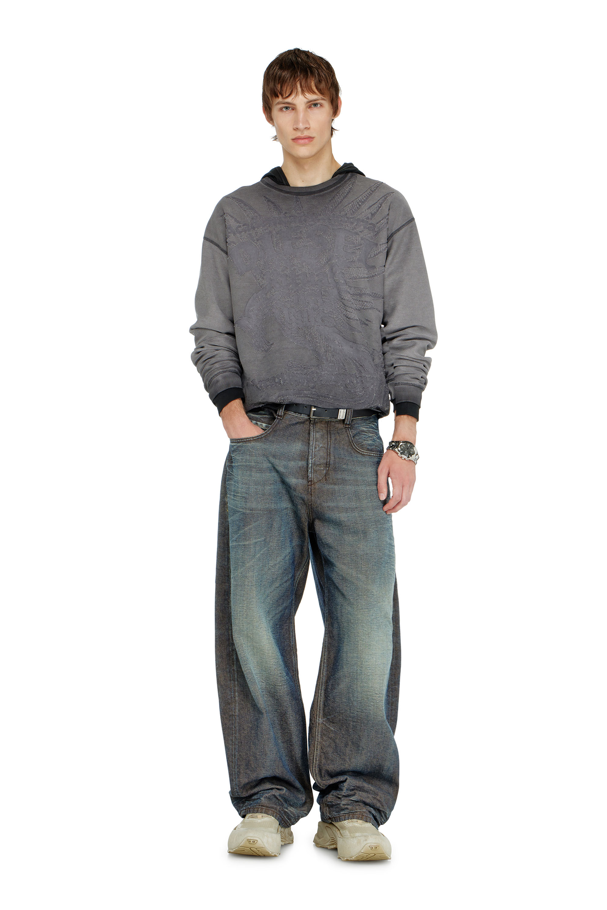 Diesel - S-ARON-RAW, Sudadera con estampado devor&eacute; Hombre in ToBeDefined - 1