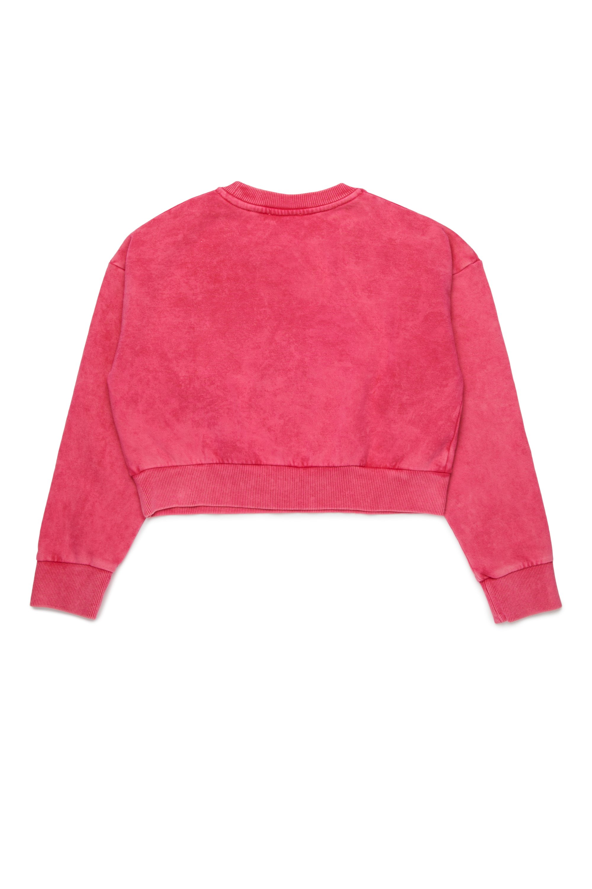 Diesel - SLEMPY, Sudadera marmoleada con logotipo metálico Mujer in Rosa - 2