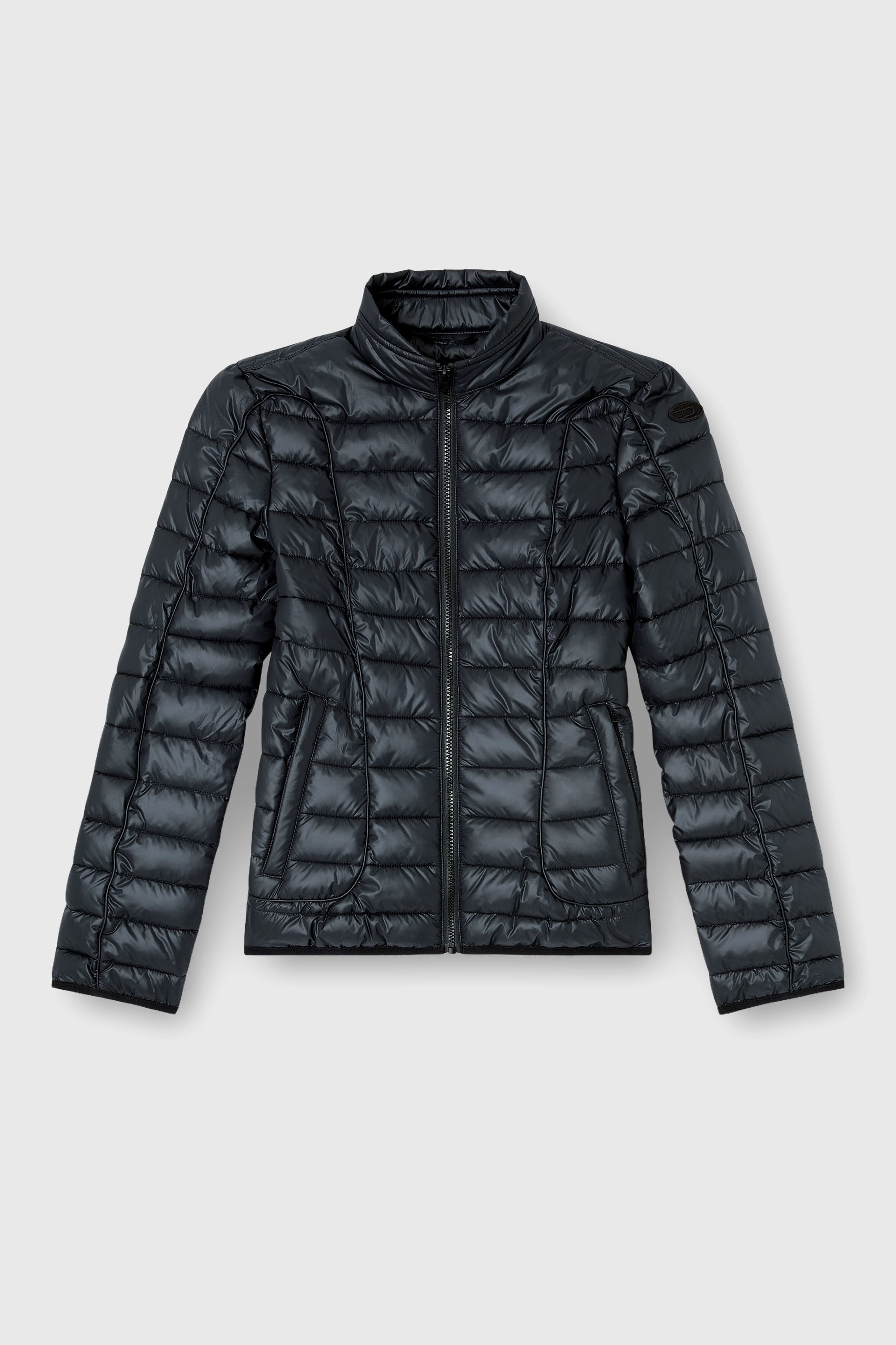 Diesel - W-PILOT-FEM, Chaqueta puffer con detalles biker Mujer in Negro - 2